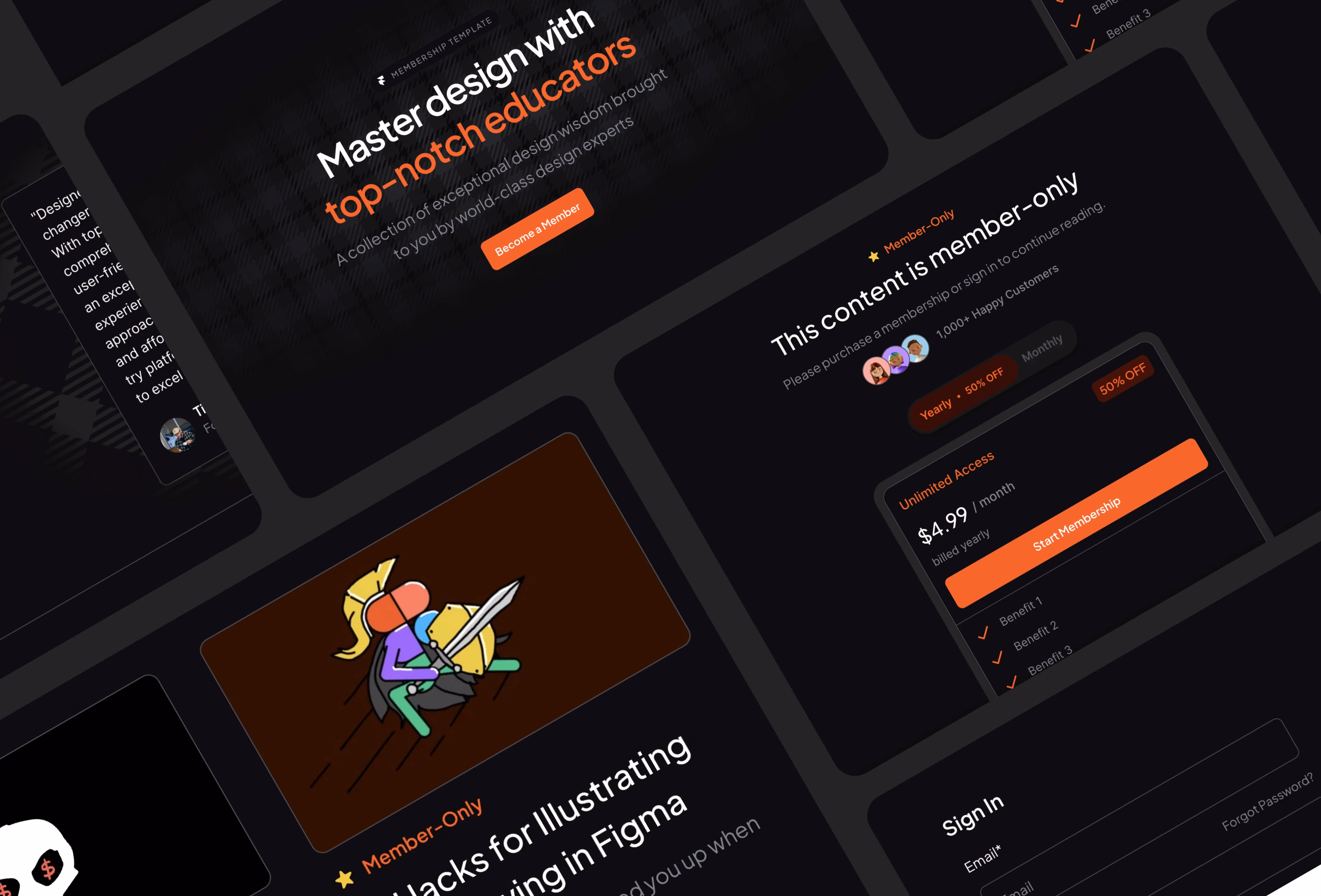 Screenshot of Designer hub website