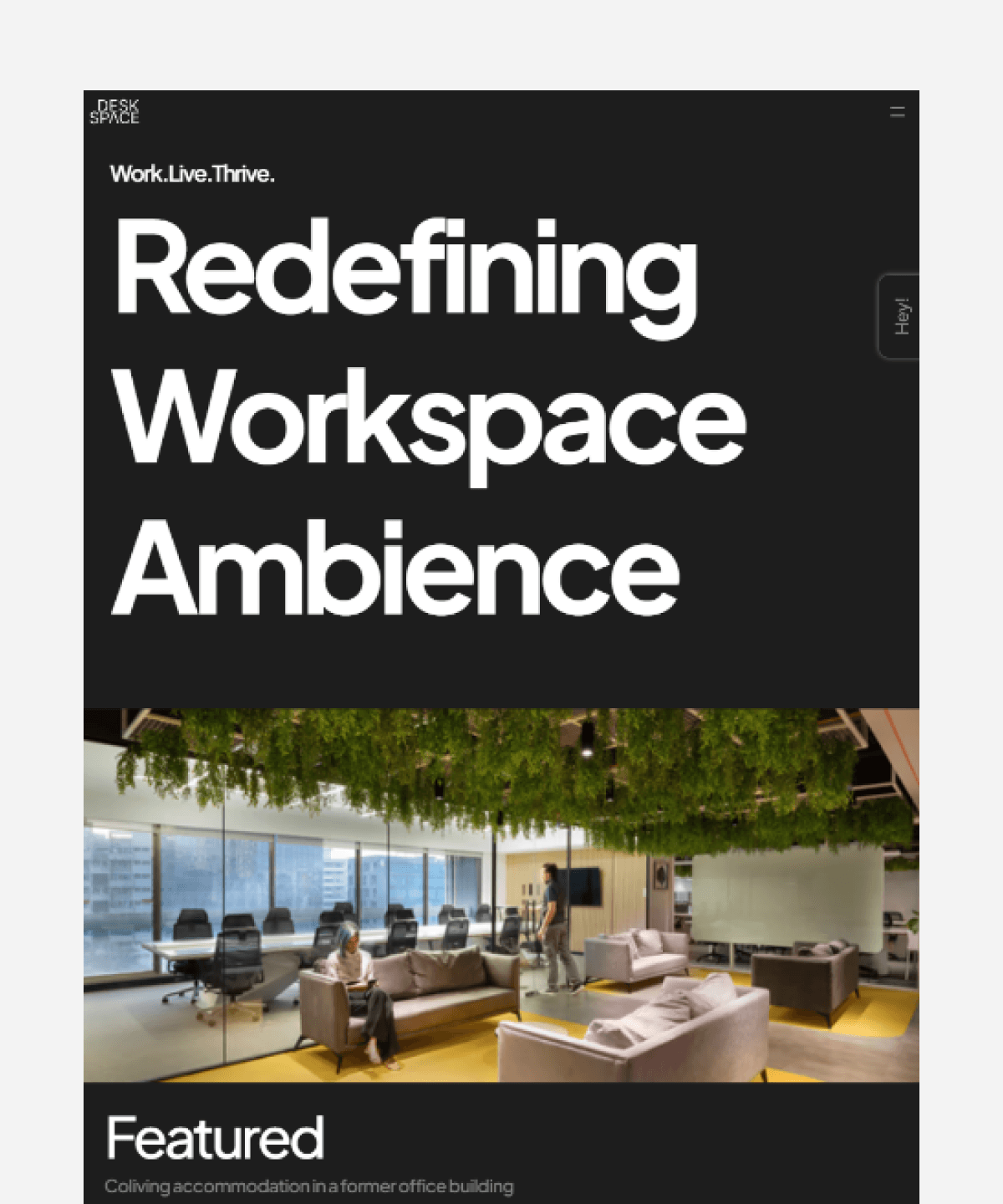 Screenshot of Deskspace website