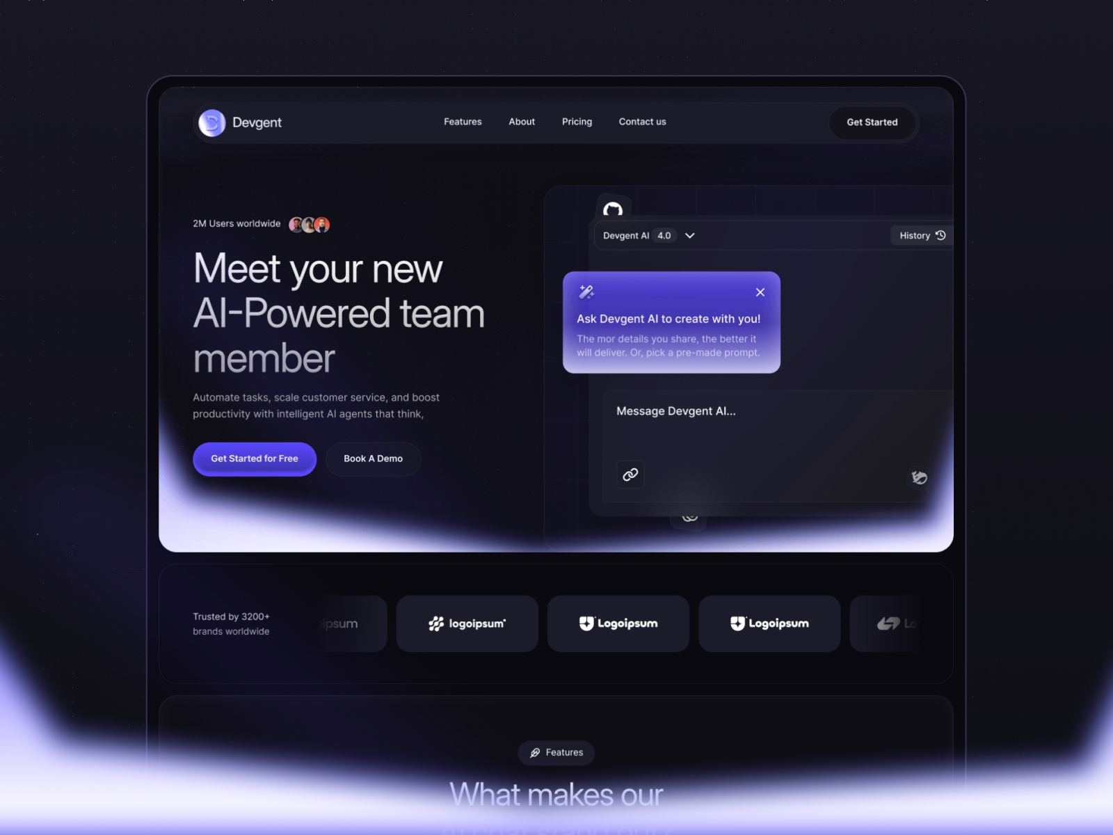 Screenshot of Devgent website