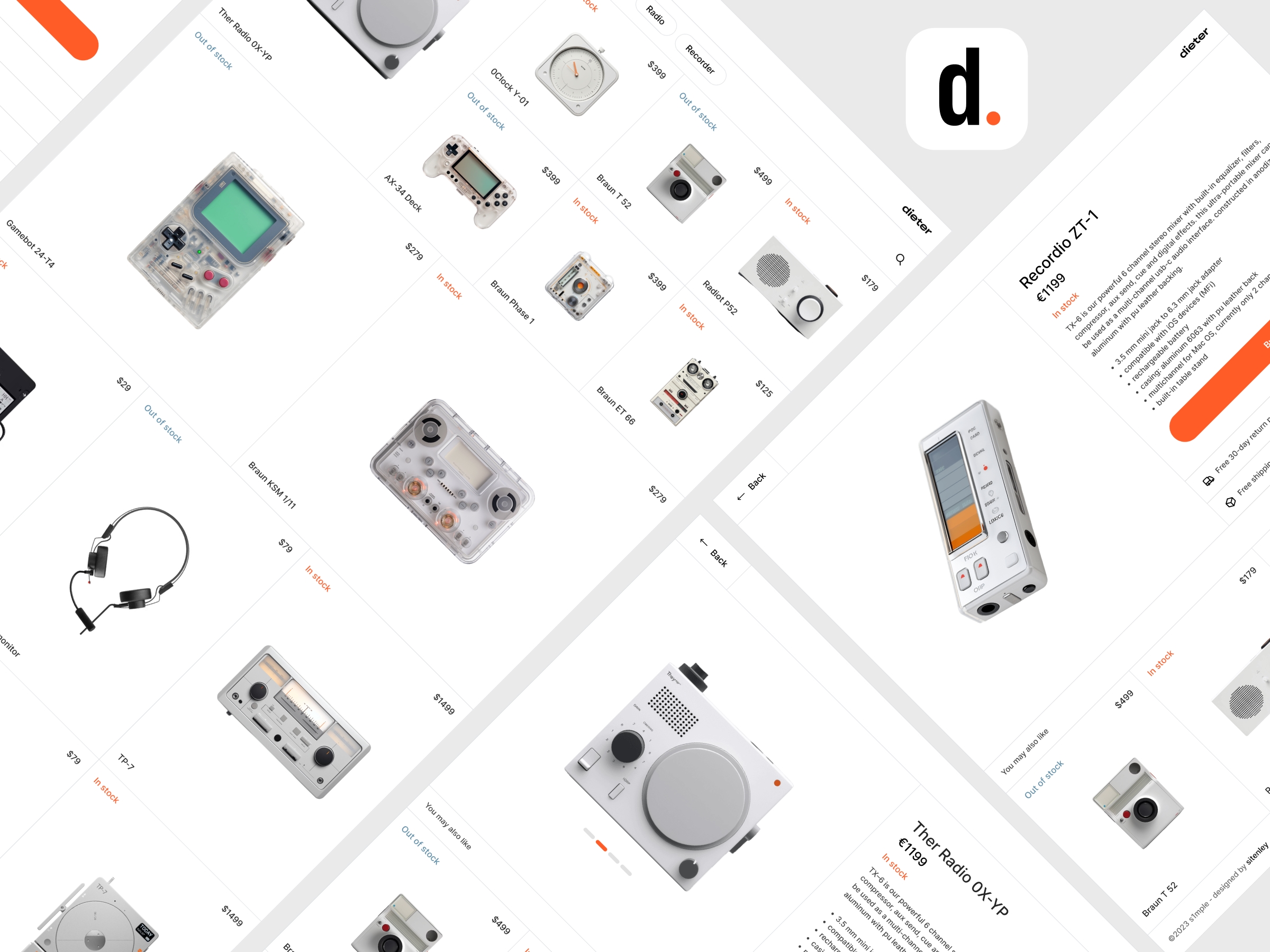 Screenshot of Dieter website