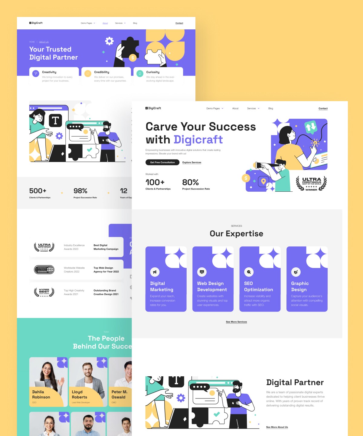 Screenshot of Digicraft website