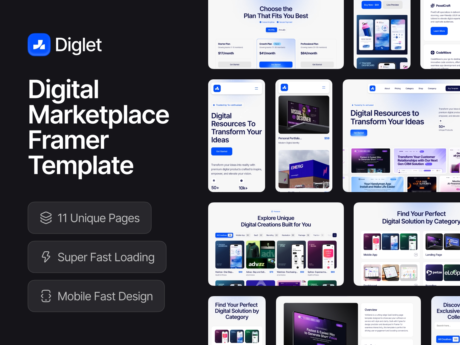 Screenshot of Diglet website