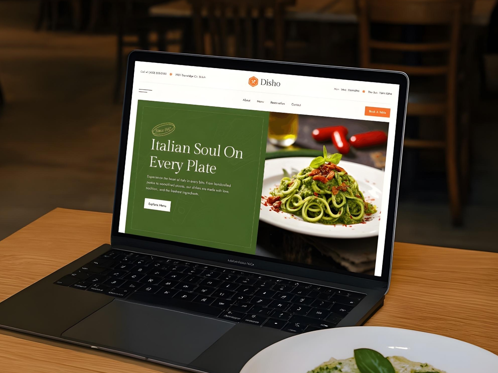 Screenshot of Disho website