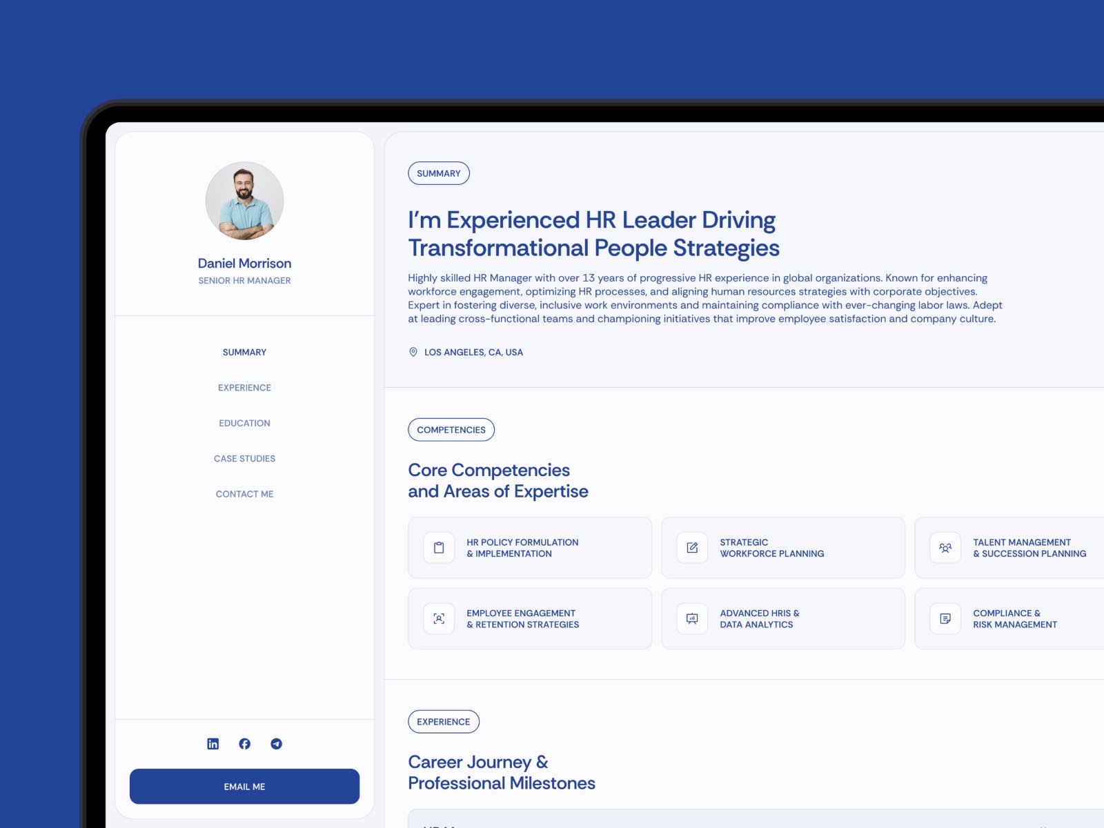 Screenshot of Dmorrison website