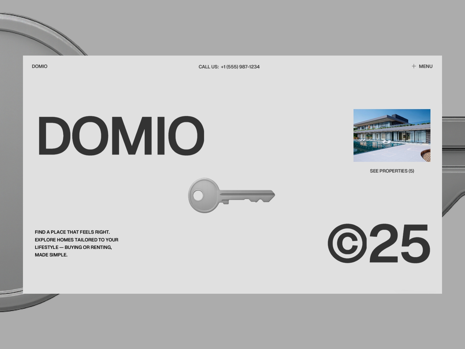 Screenshot of Domio website