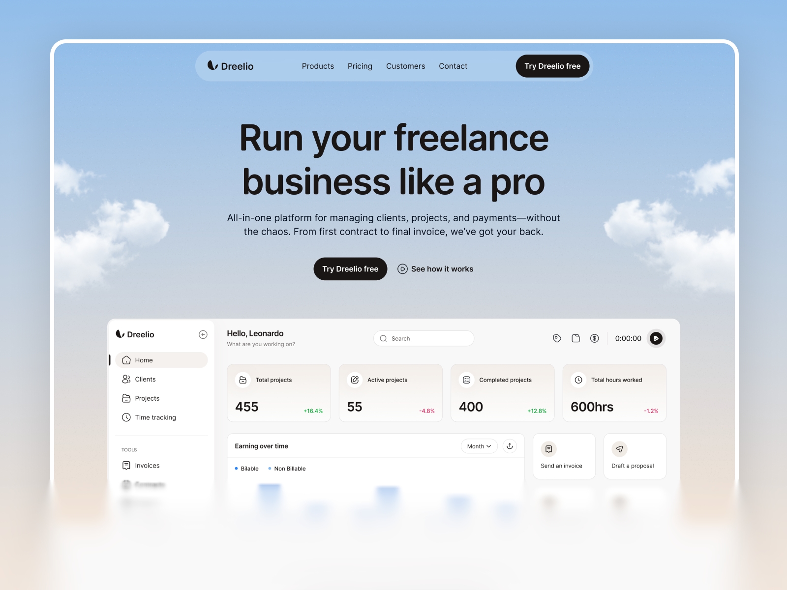 Screenshot of Dreelio website