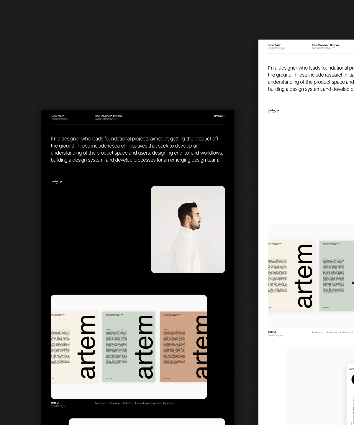 Screenshot of Dsgnr website