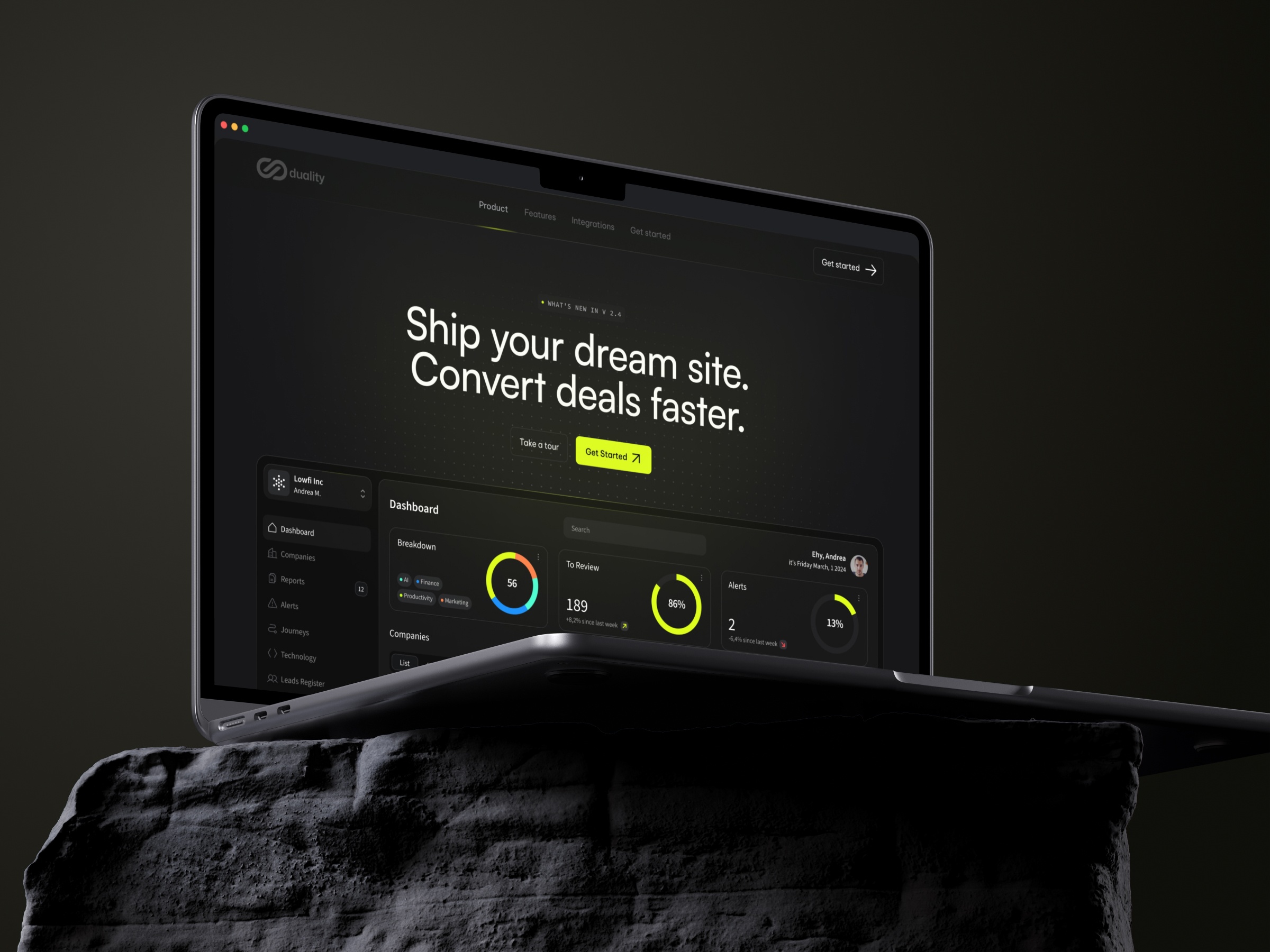 Screenshot of Duality website