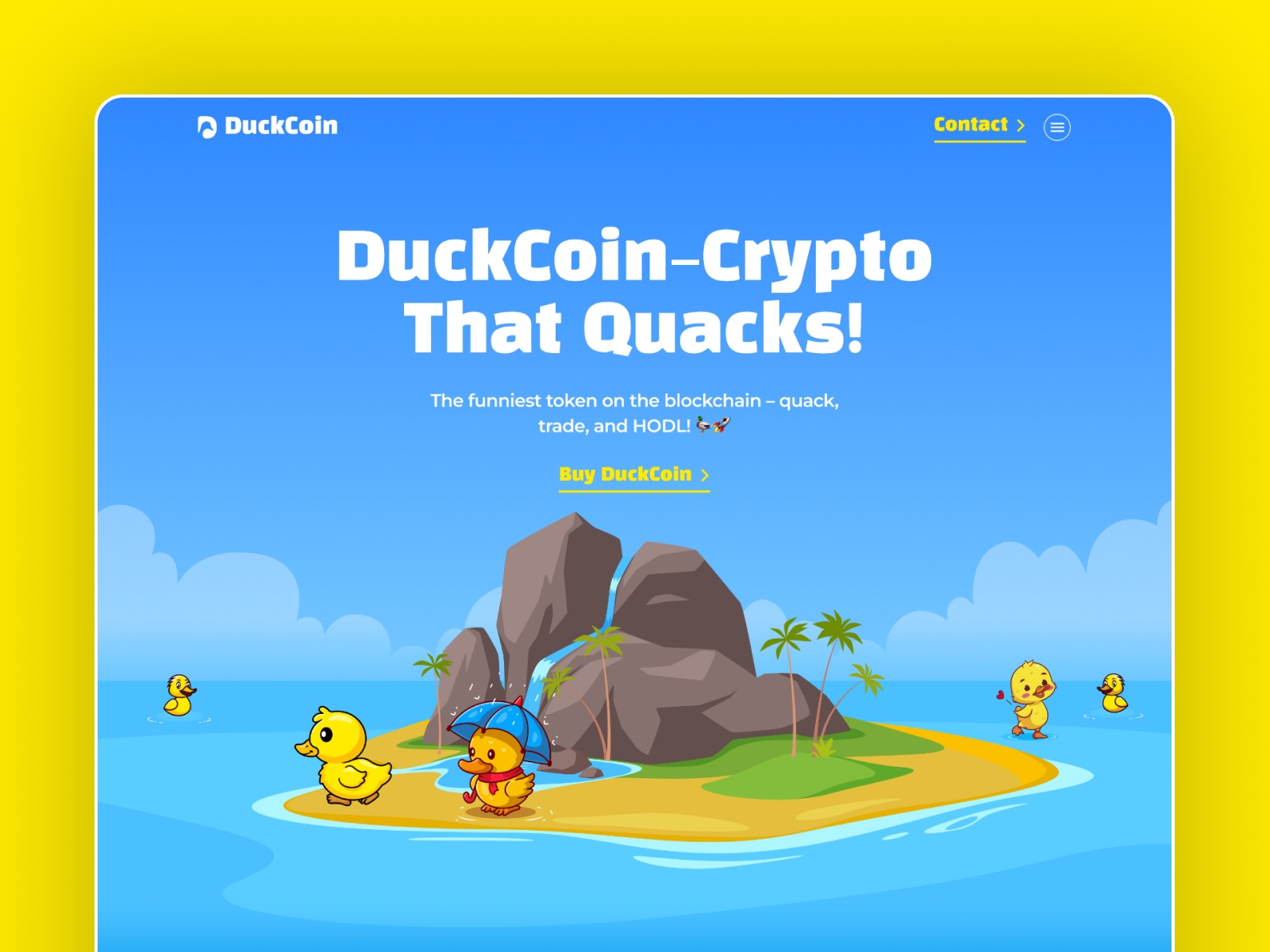 Screenshot of Duckcoin website