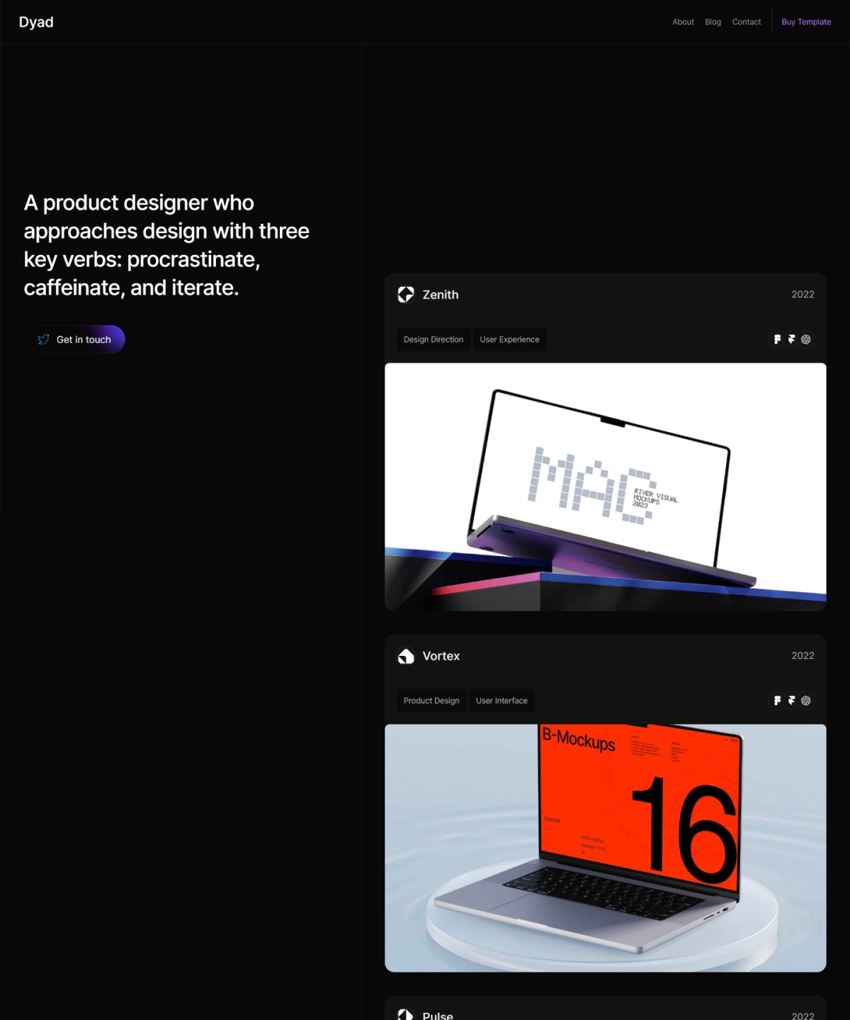 Screenshot of Dyad website
