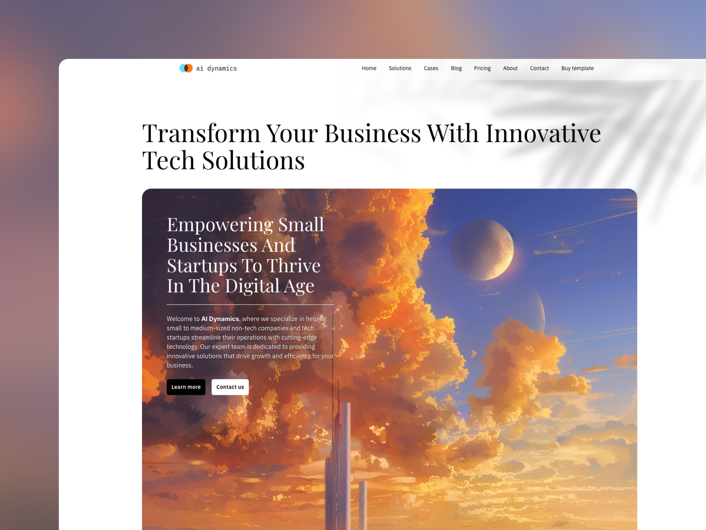 Screenshot of Dynamiq website
