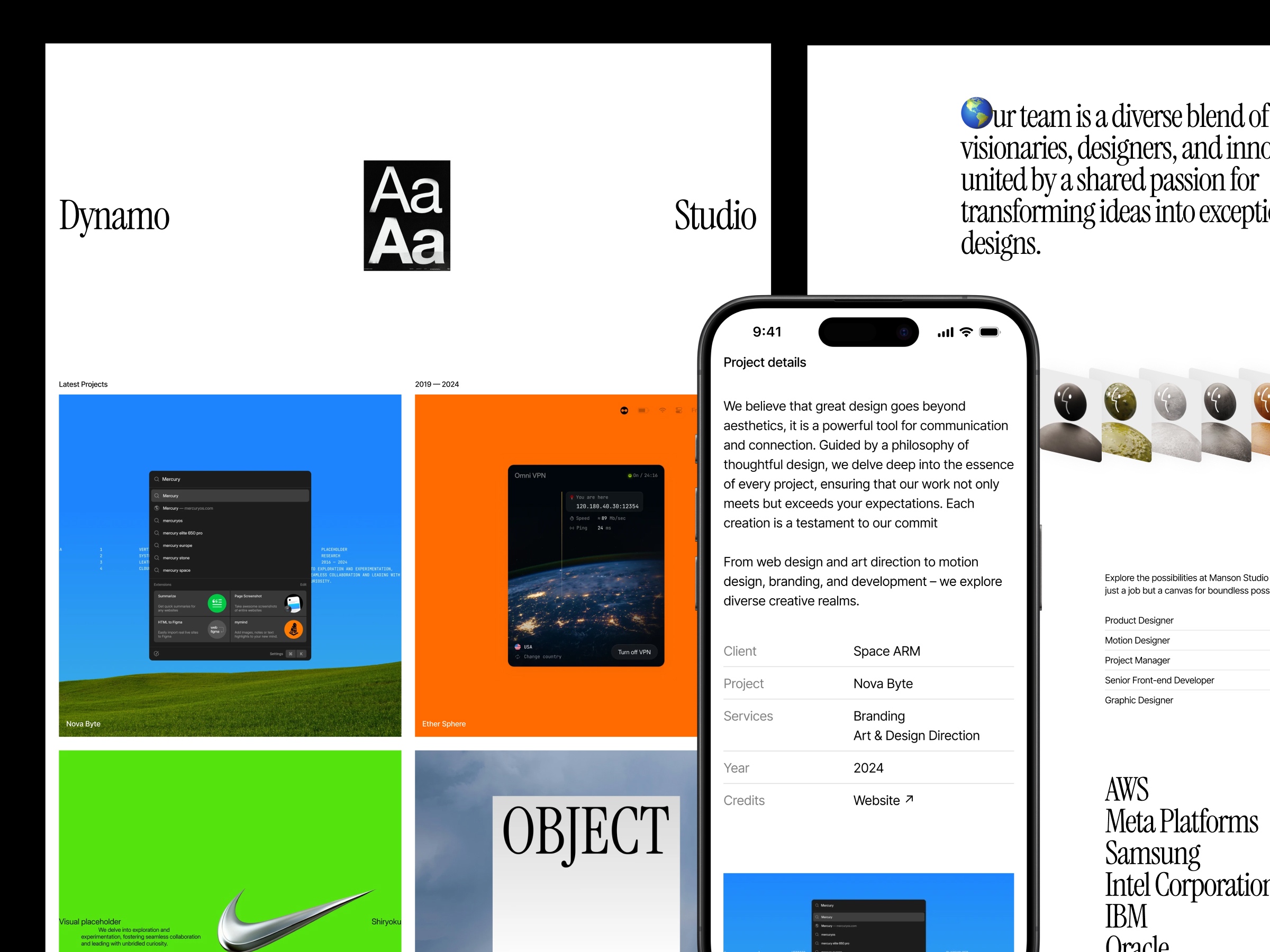 Screenshot of Dynamo website