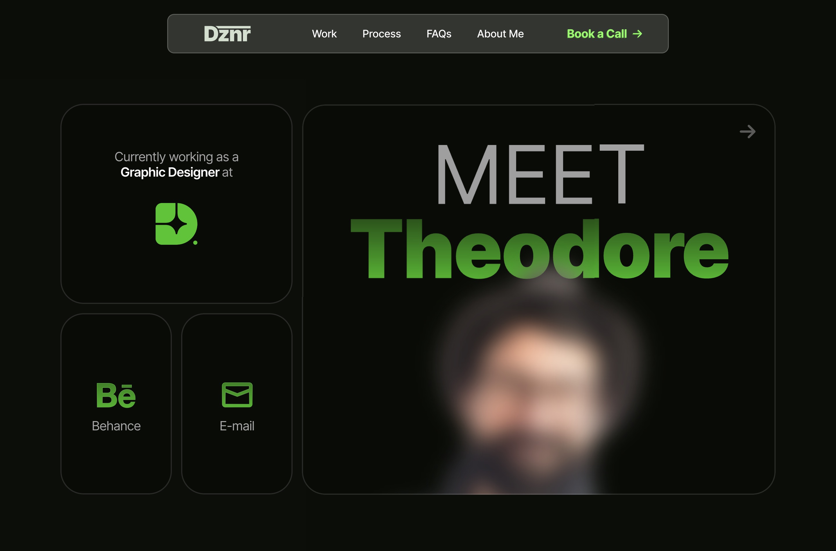 Screenshot 4 of Dznr portfolio website for graphic designer