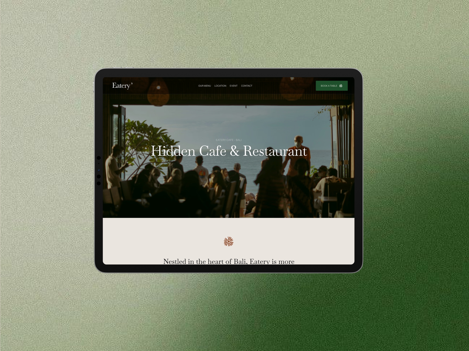 Screenshot of Eatery website