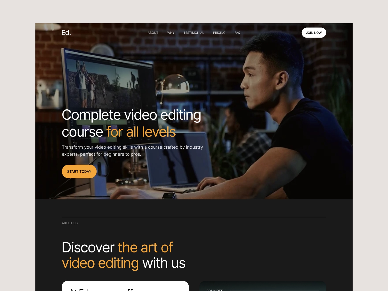 Screenshot of Edclip website