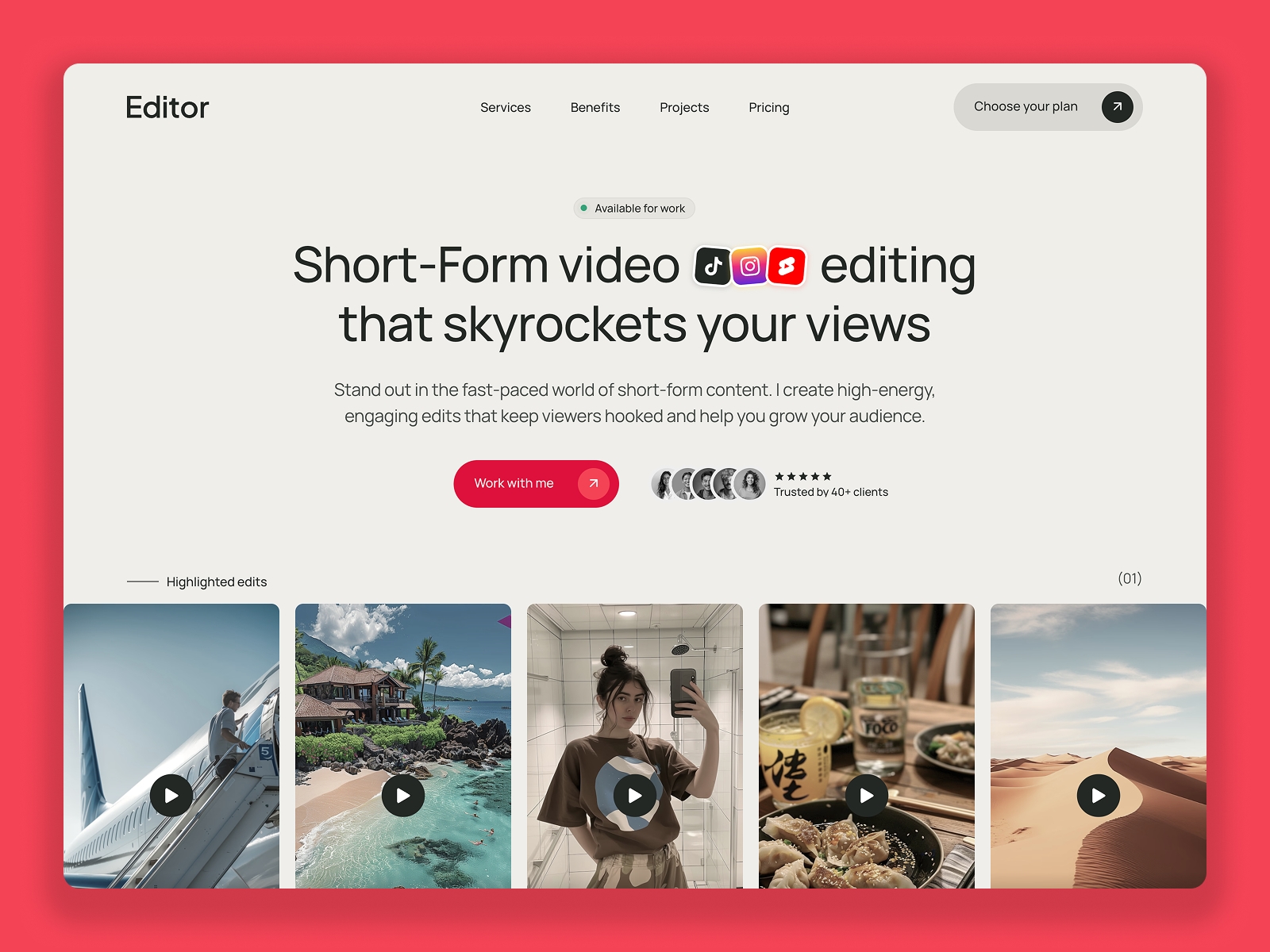 Screenshot of Editor website