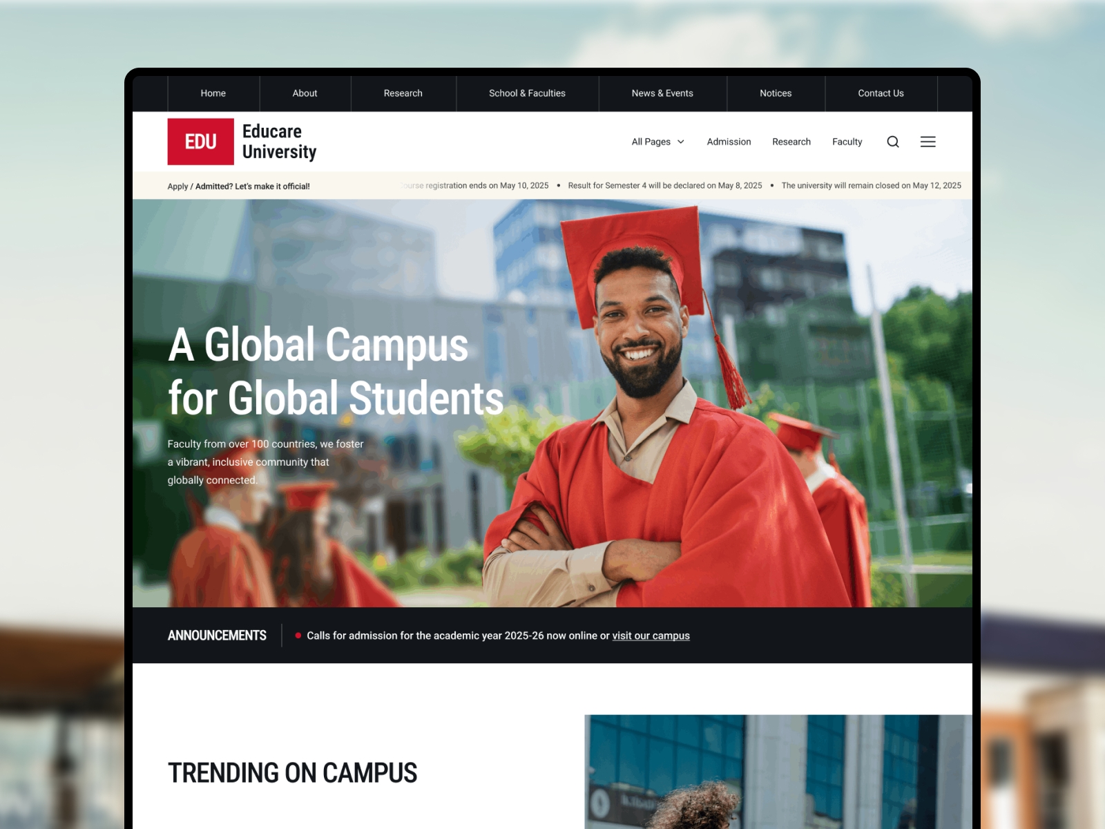 Screenshot of Educare website