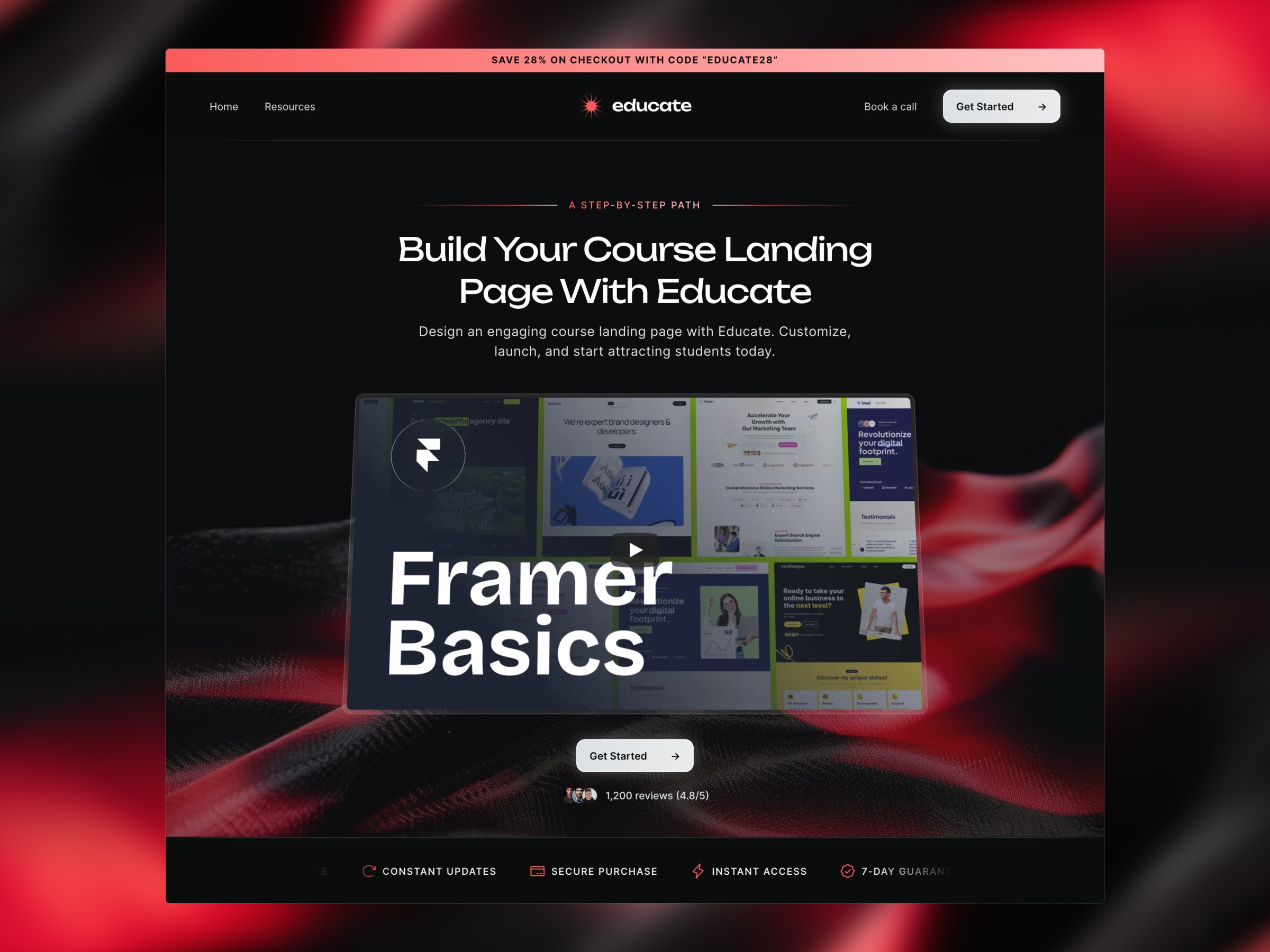 Screenshot of Educate website
