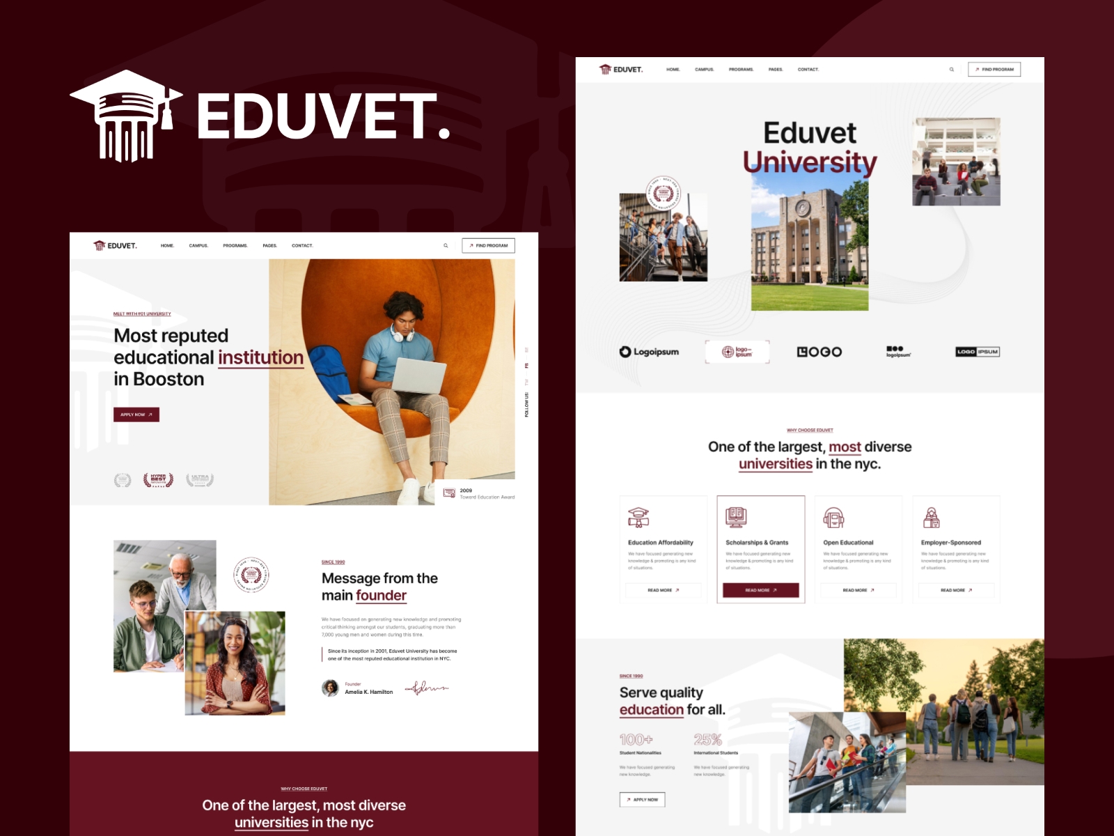 Screenshot of Eduvet website