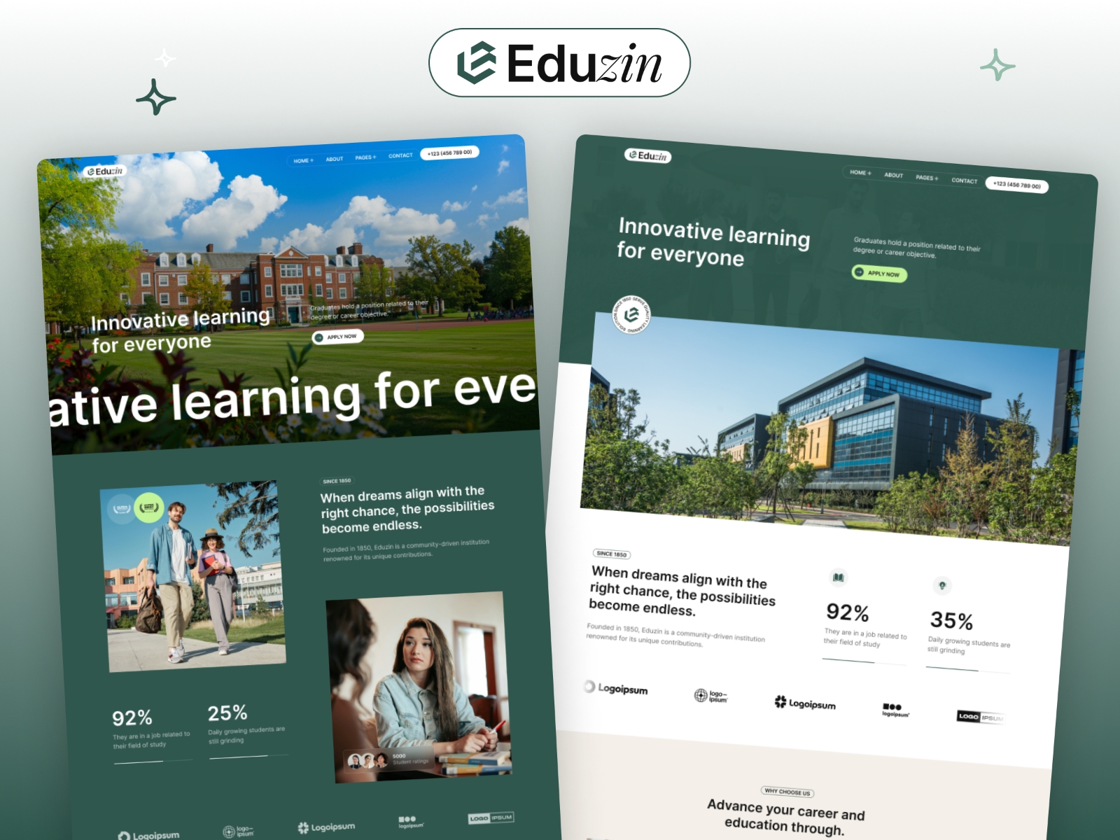 Screenshot of Eduzin website