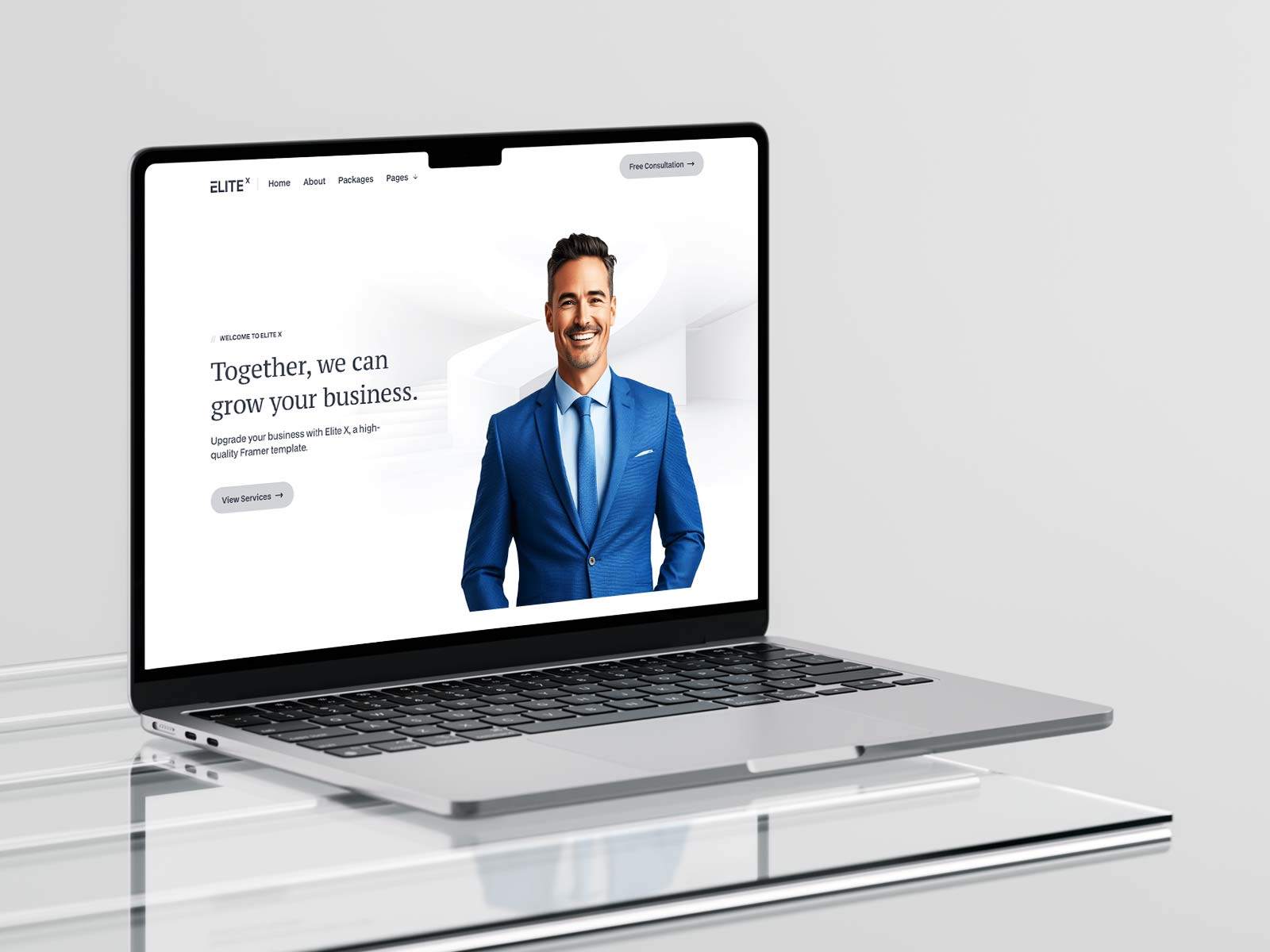 Screenshot of Elite x website