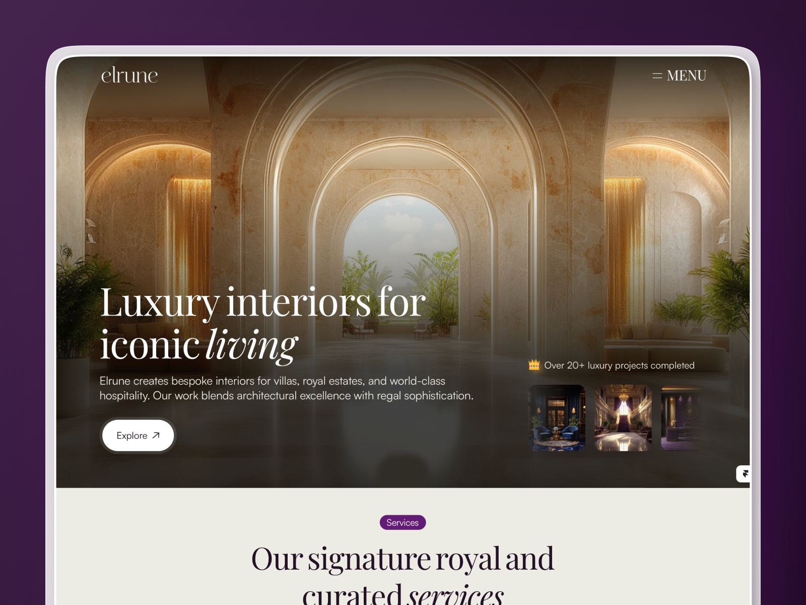 Screenshot of Elrune website
