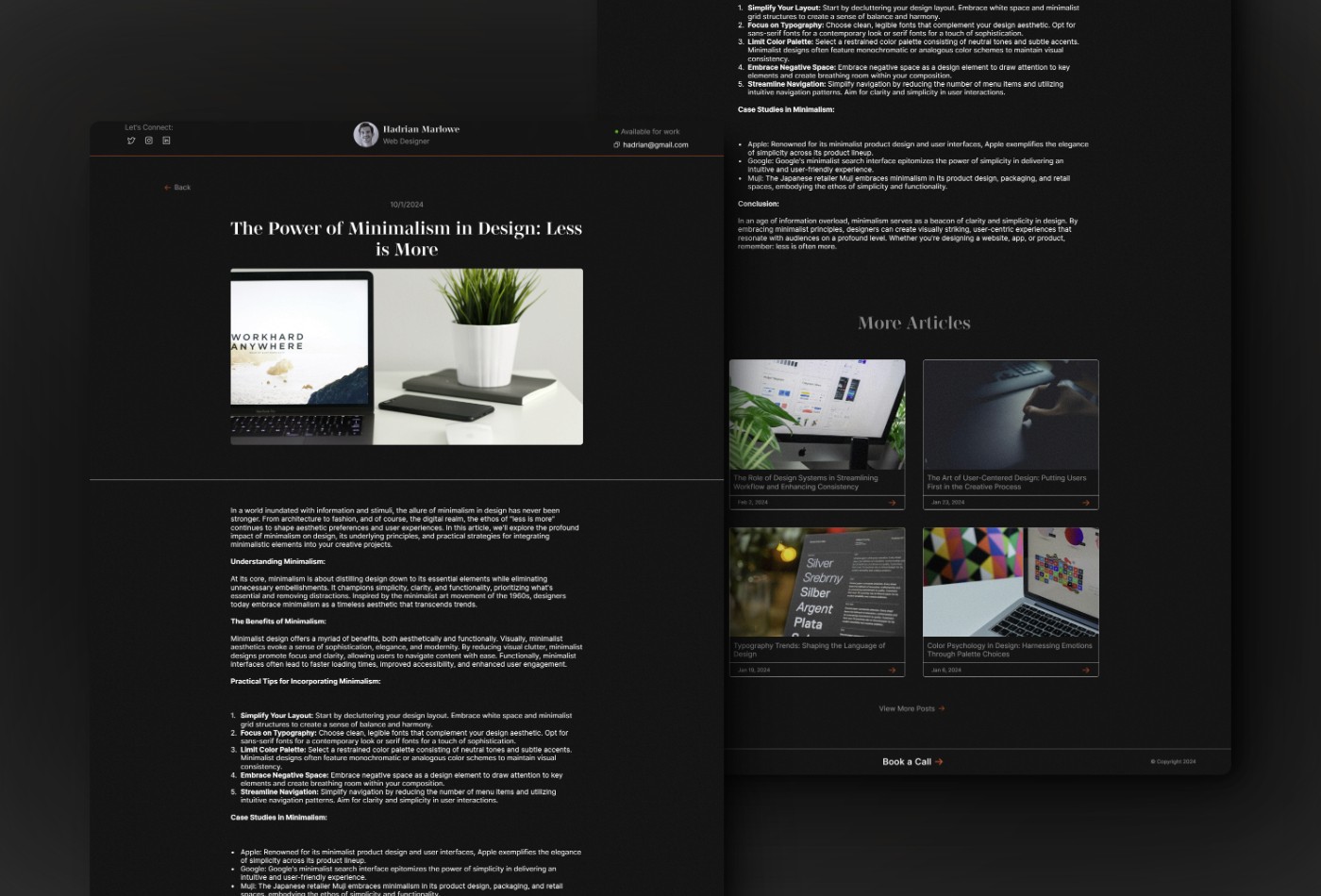 Screenshot 3 of Ember portfolio template