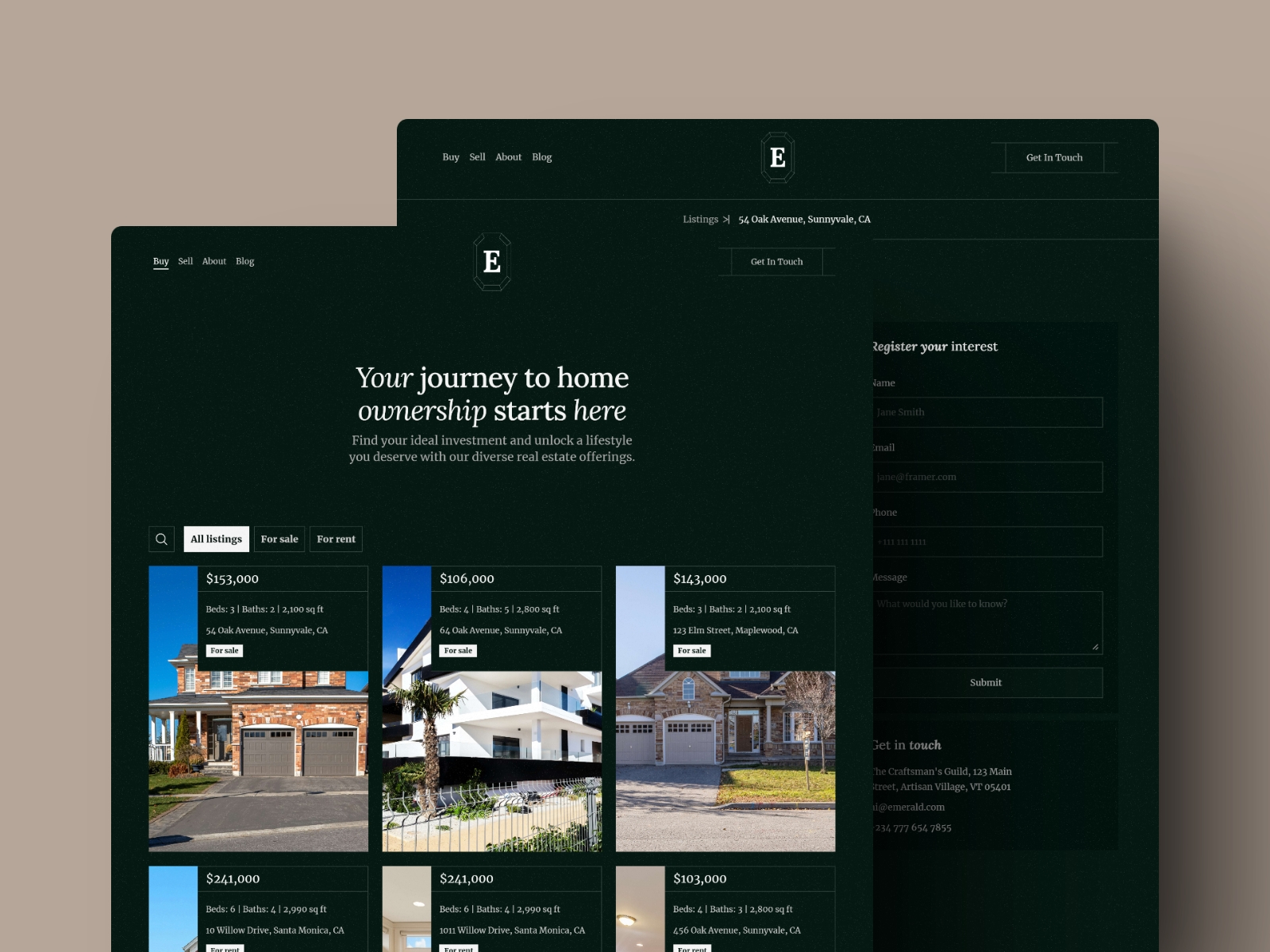 Screenshot of Emerald website