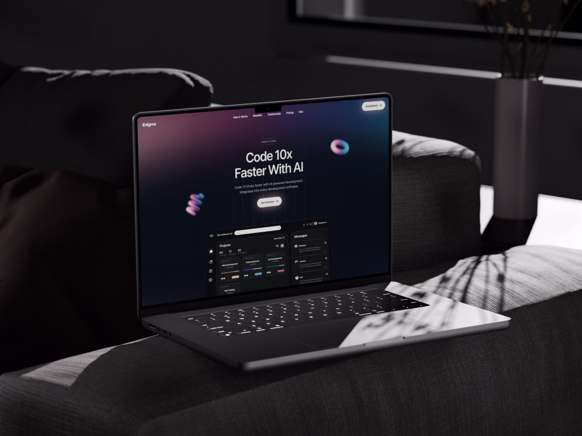 Screenshot of Enigma website