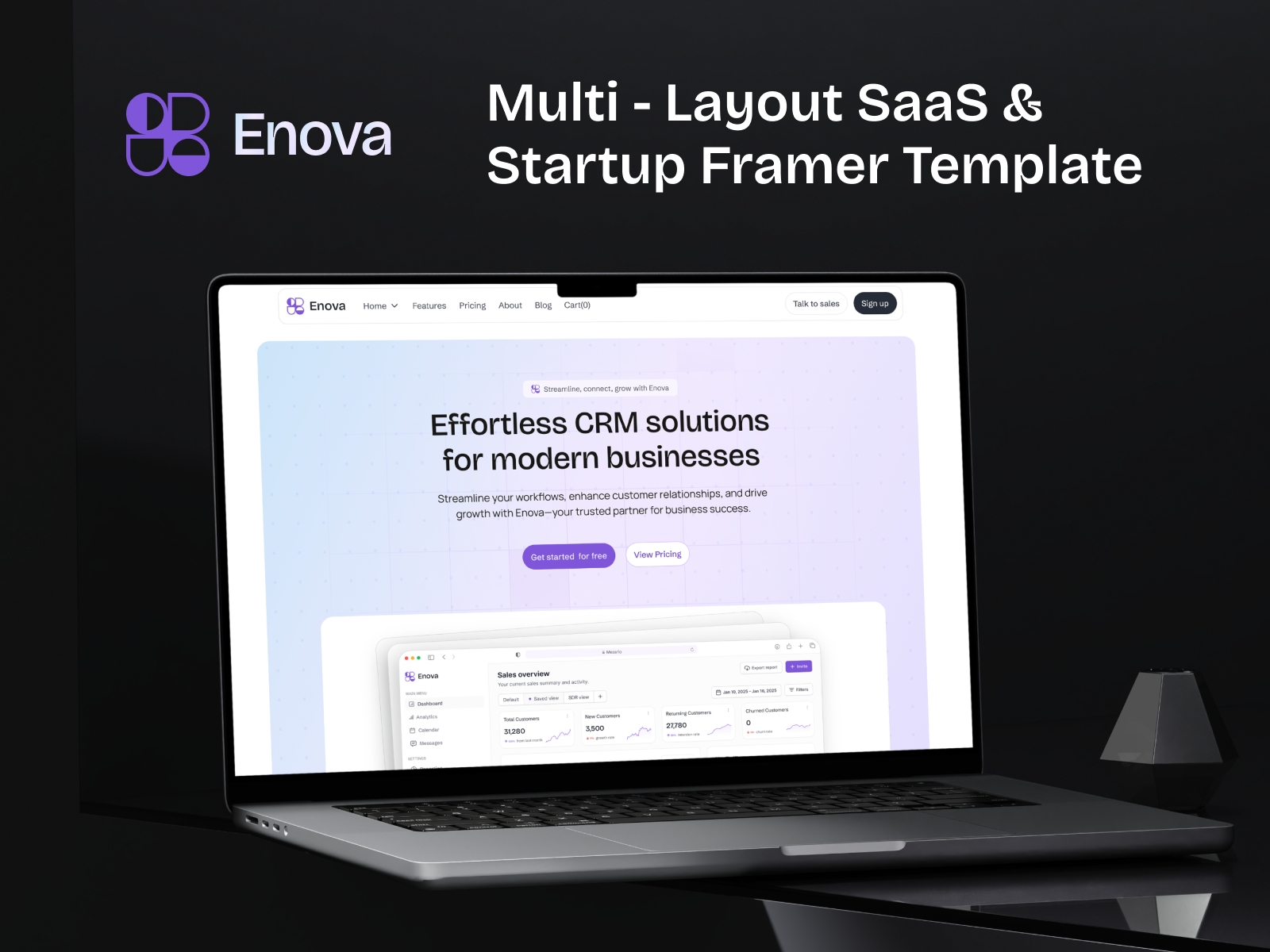 Screenshot of Enova website