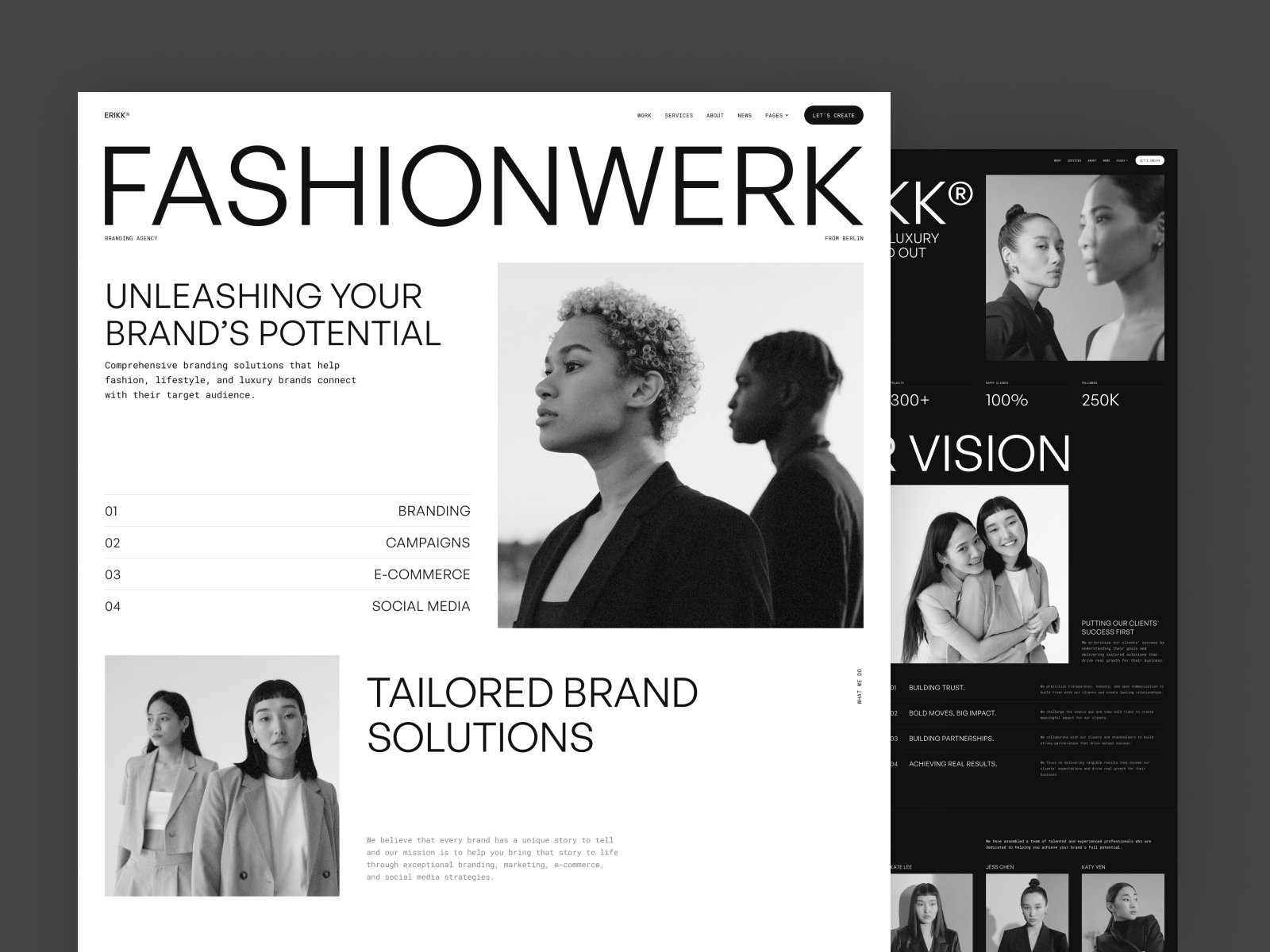 Screenshot of Erikk website