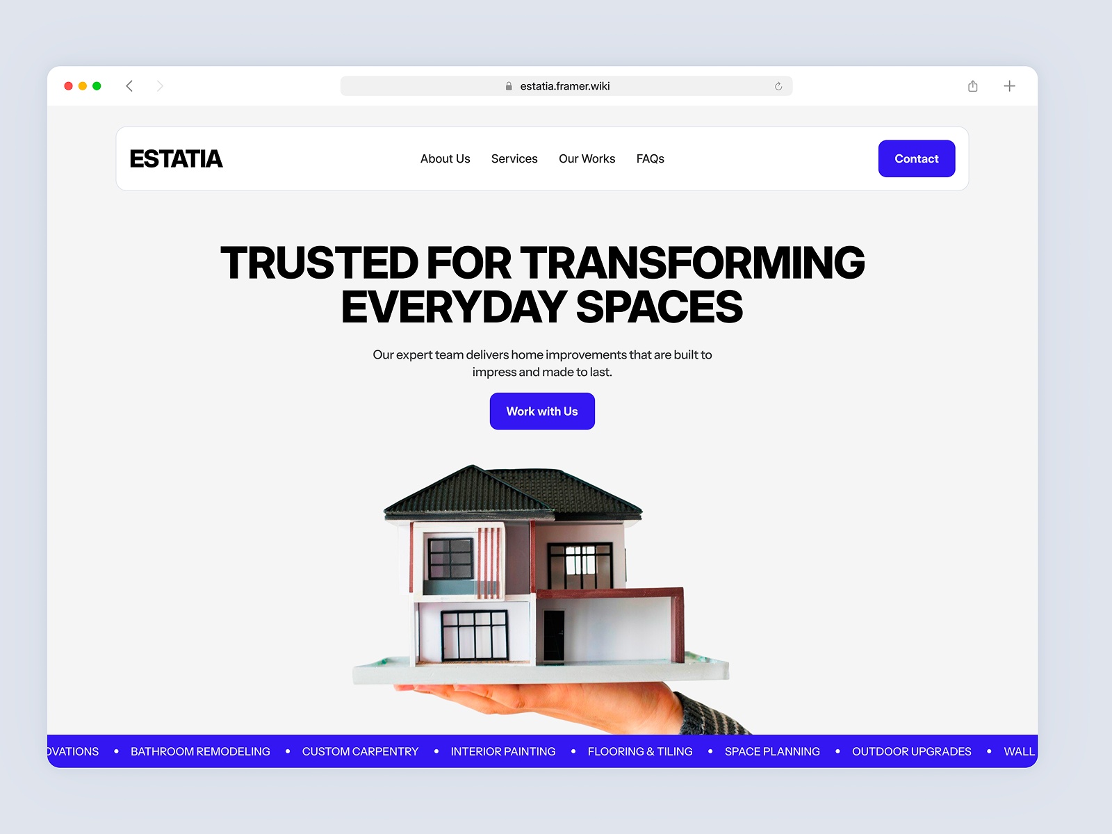 Screenshot of Estatia website