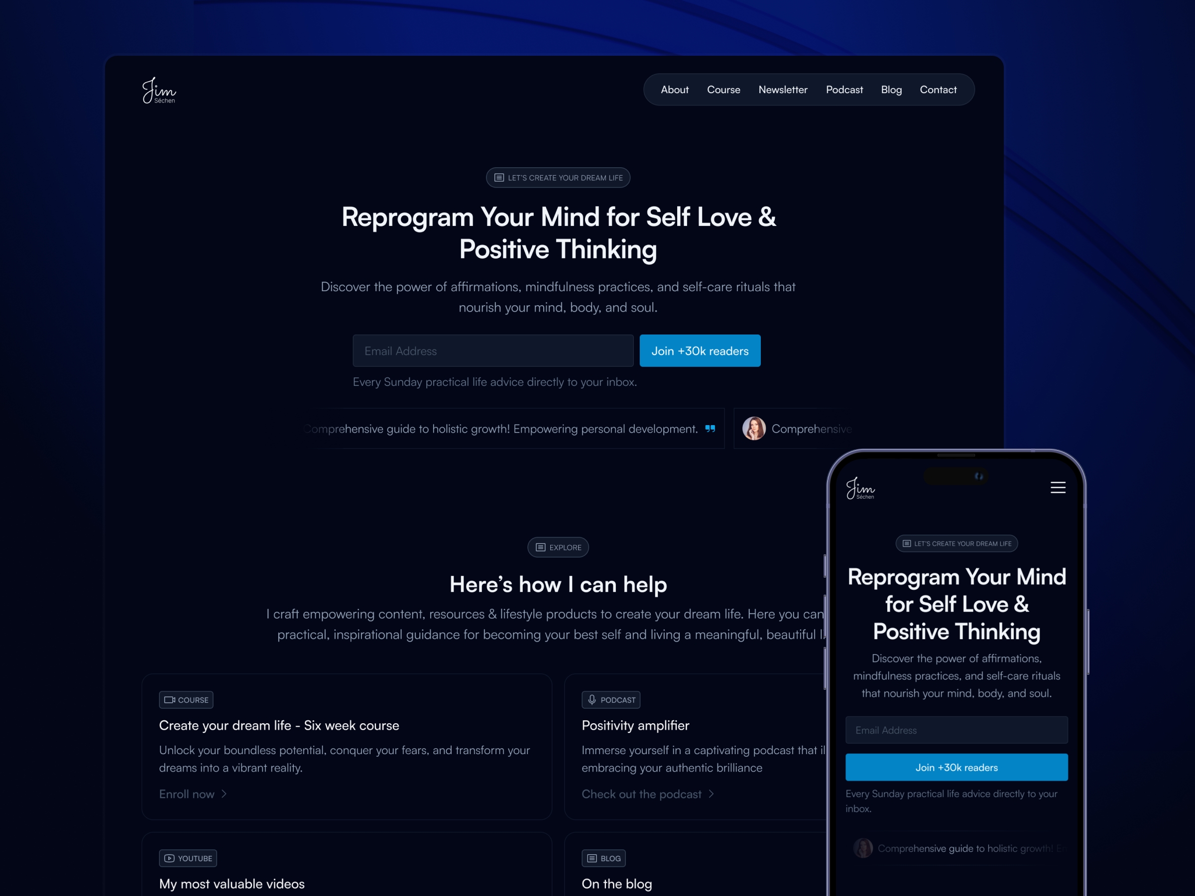 Screenshot 1 of Ethos personal website framer template