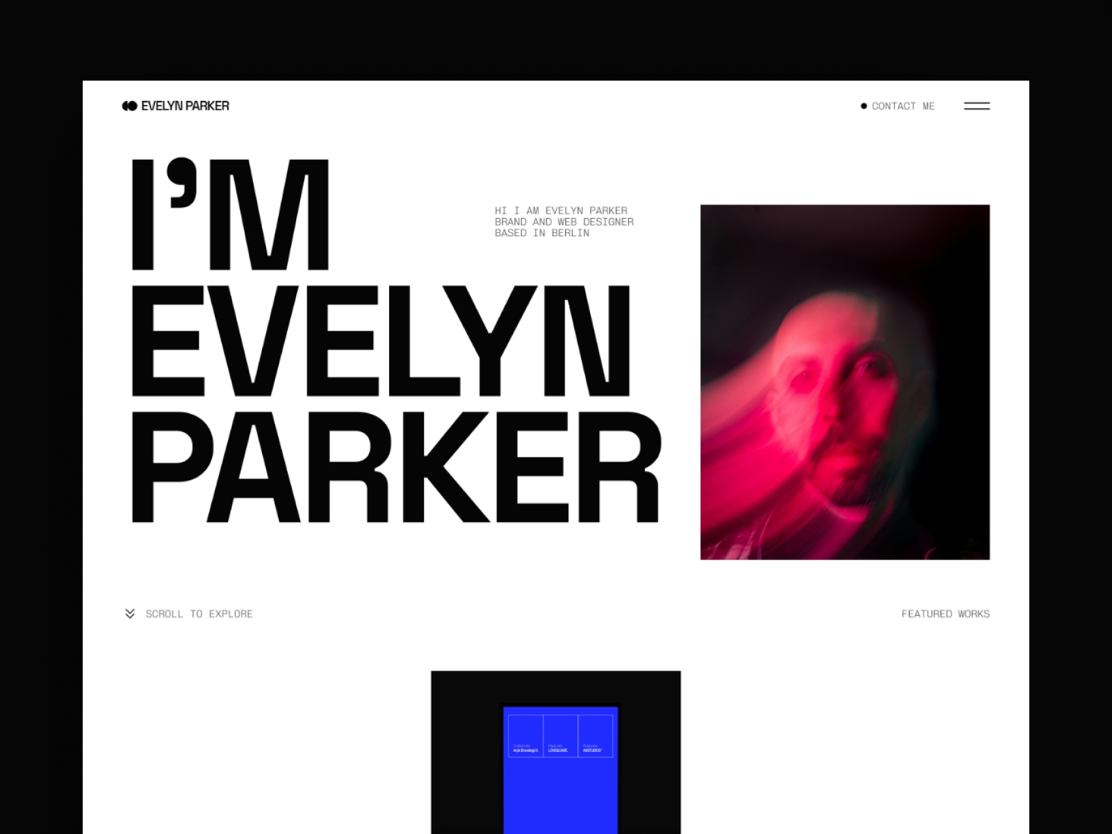 Screenshot of Evelyn website