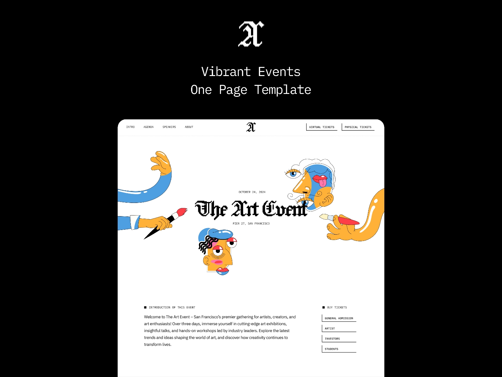 Screenshot of Eventart website