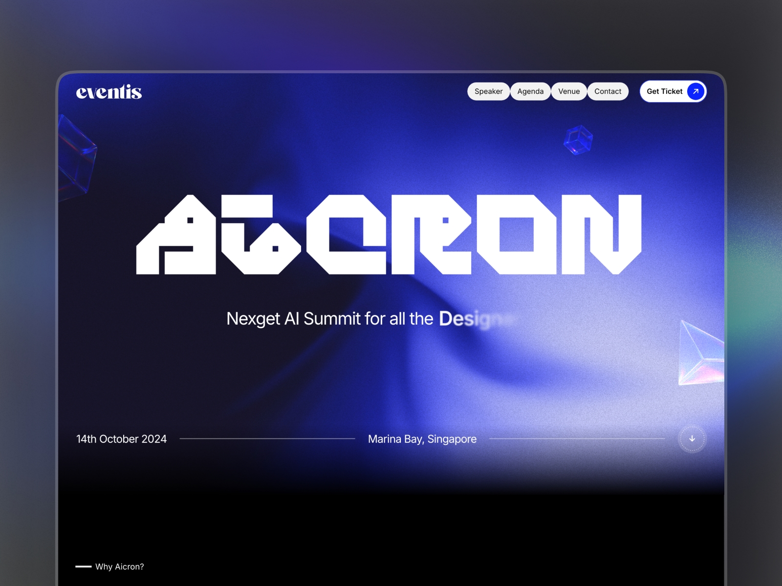 Screenshot of Eventis website