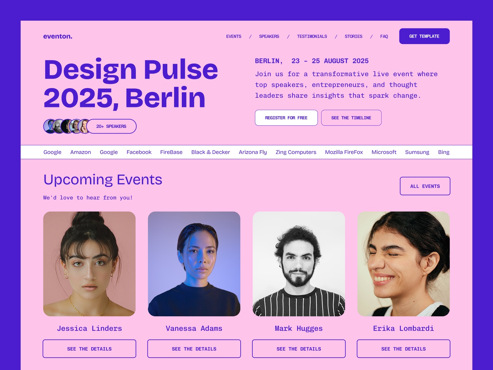 Screenshot of Eventon website