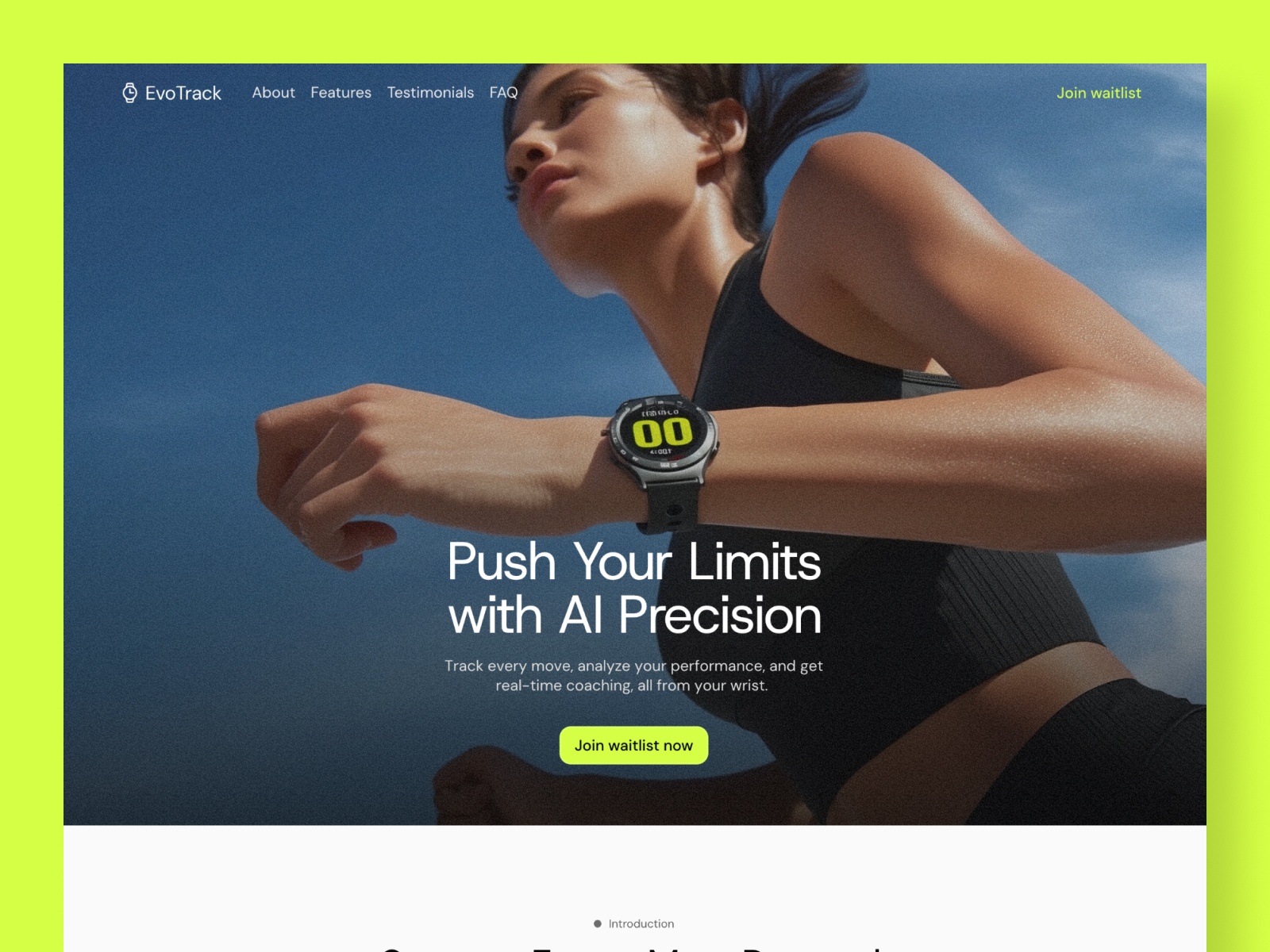 Screenshot of Evotrack website