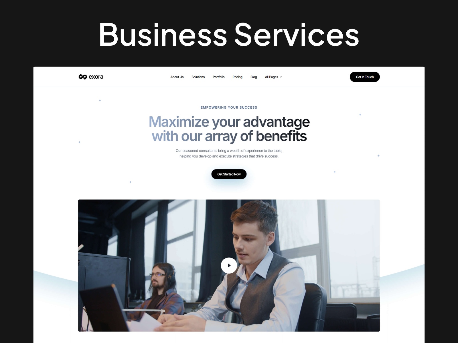 Screenshot of Exora website