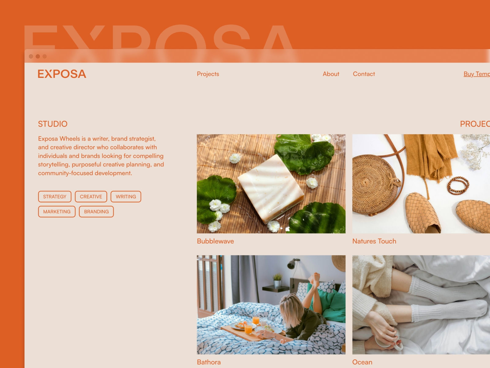 Screenshot of Exposa website