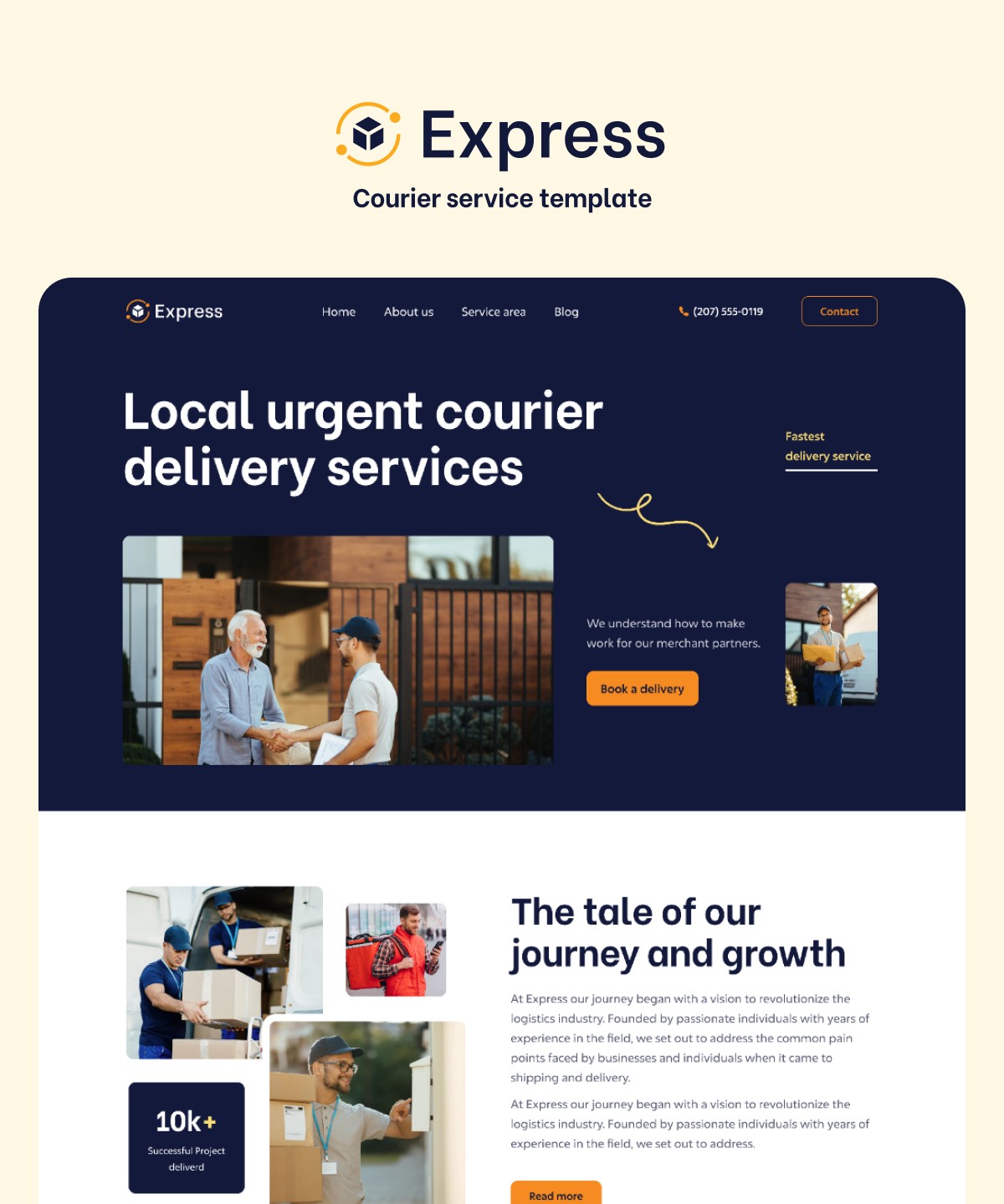 Screenshot of Express website