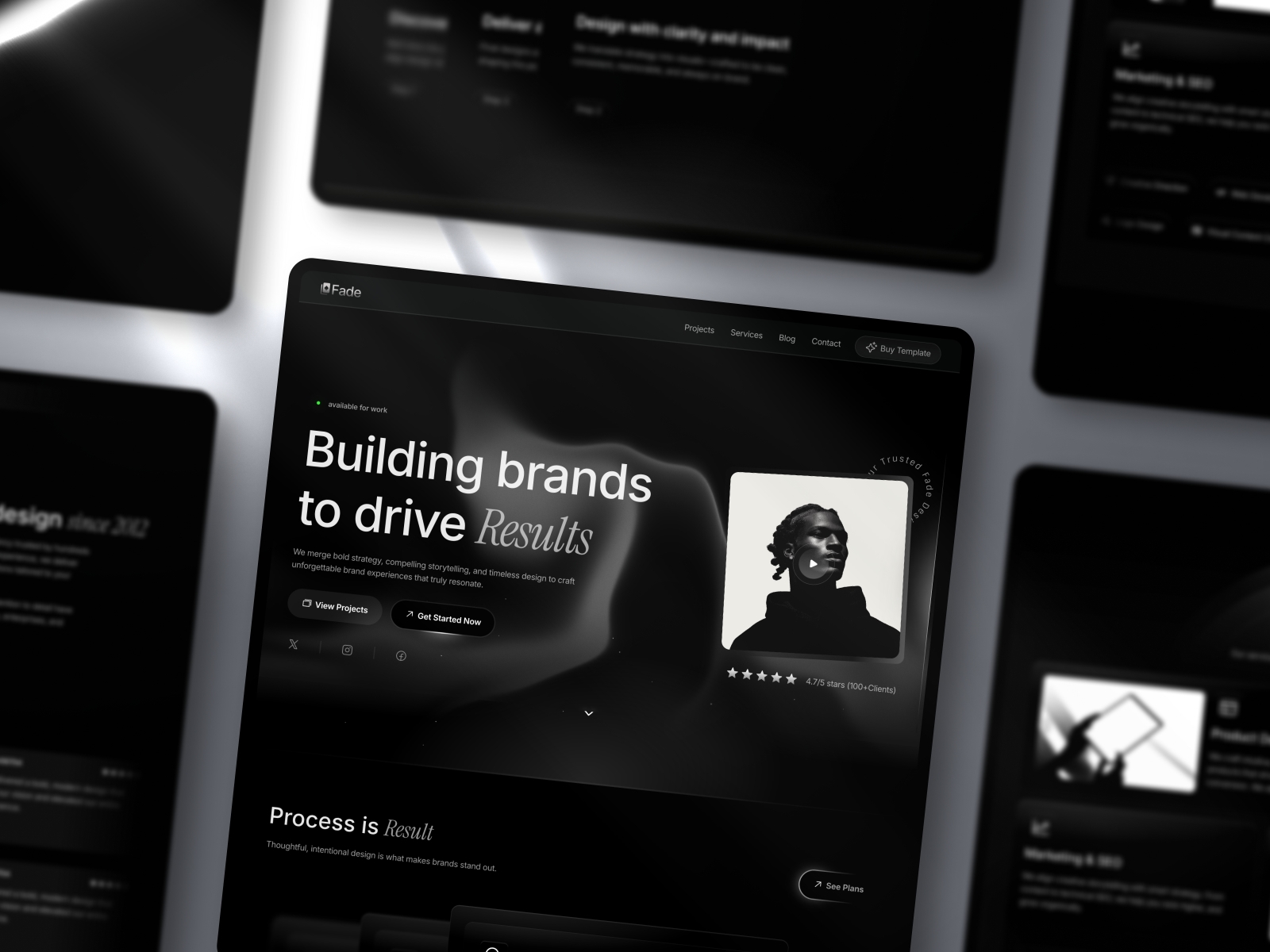Screenshot of Fade website