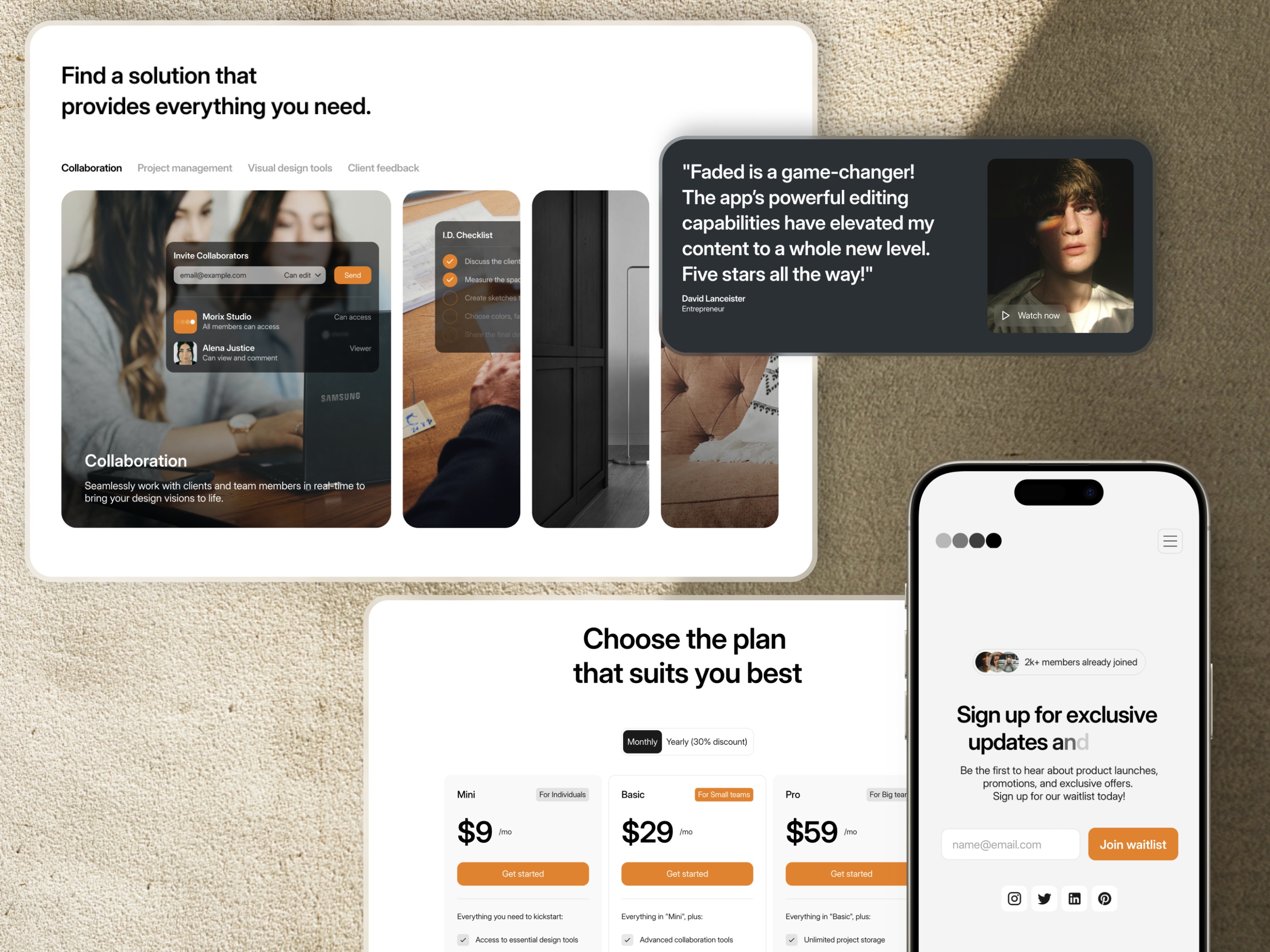 Screenshot 2 of Faded saas app template