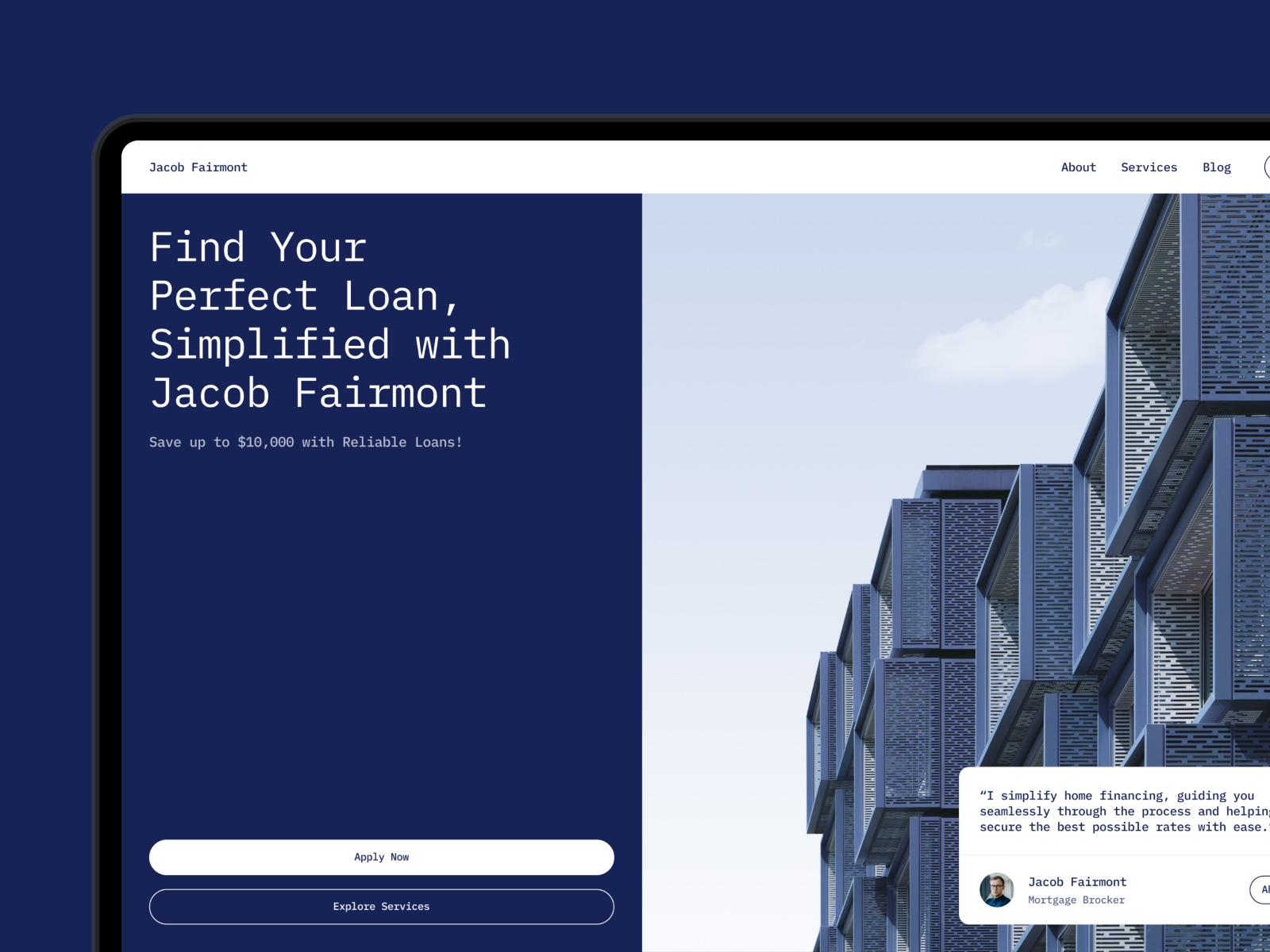 Screenshot of Fairmont website
