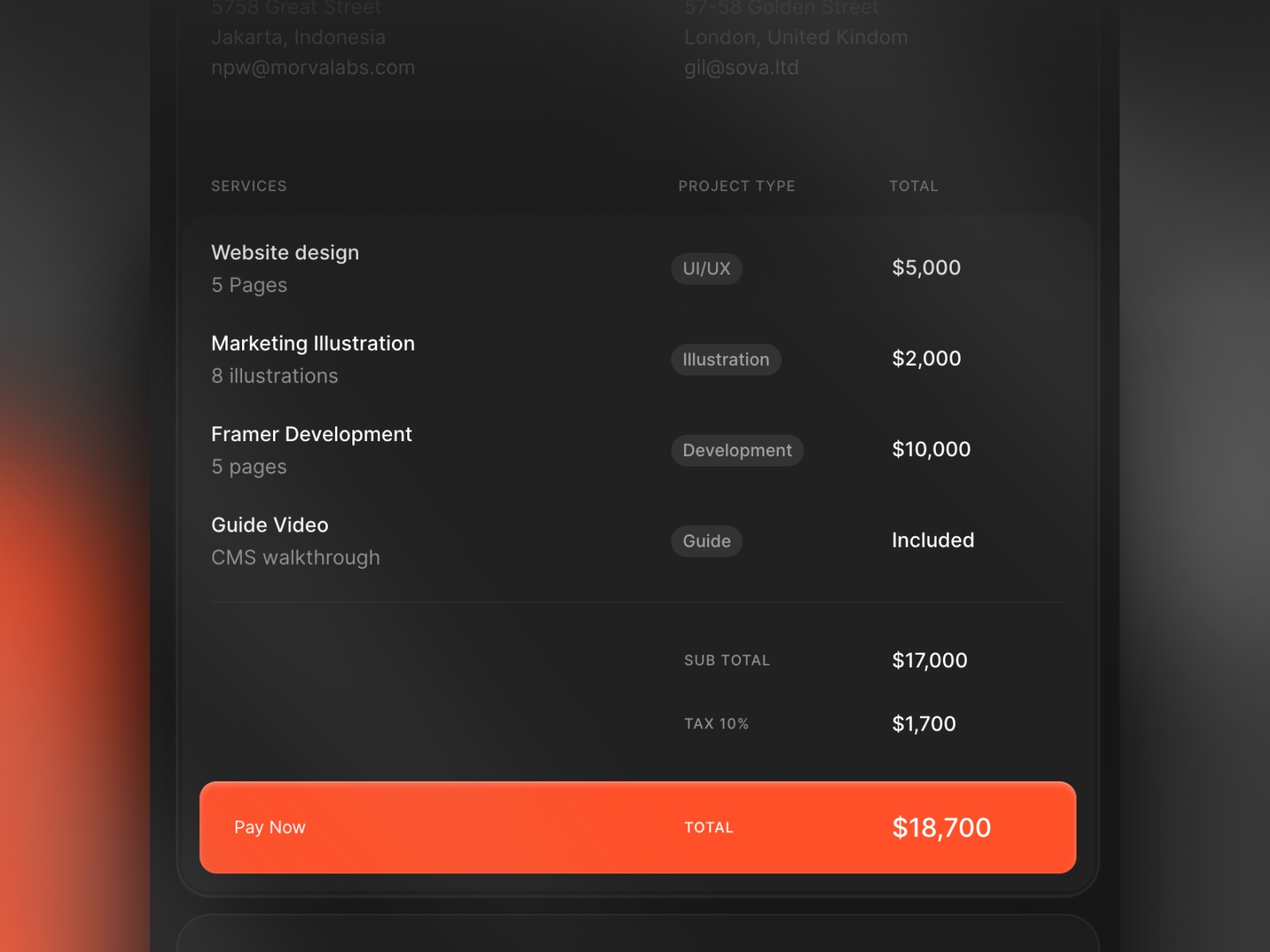 Screenshot 4 of Faktur sleek invoice framer template
