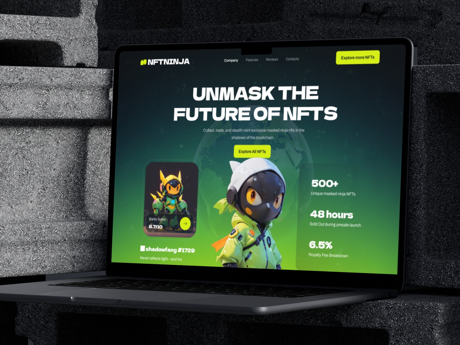 Screenshot of Fatninja website