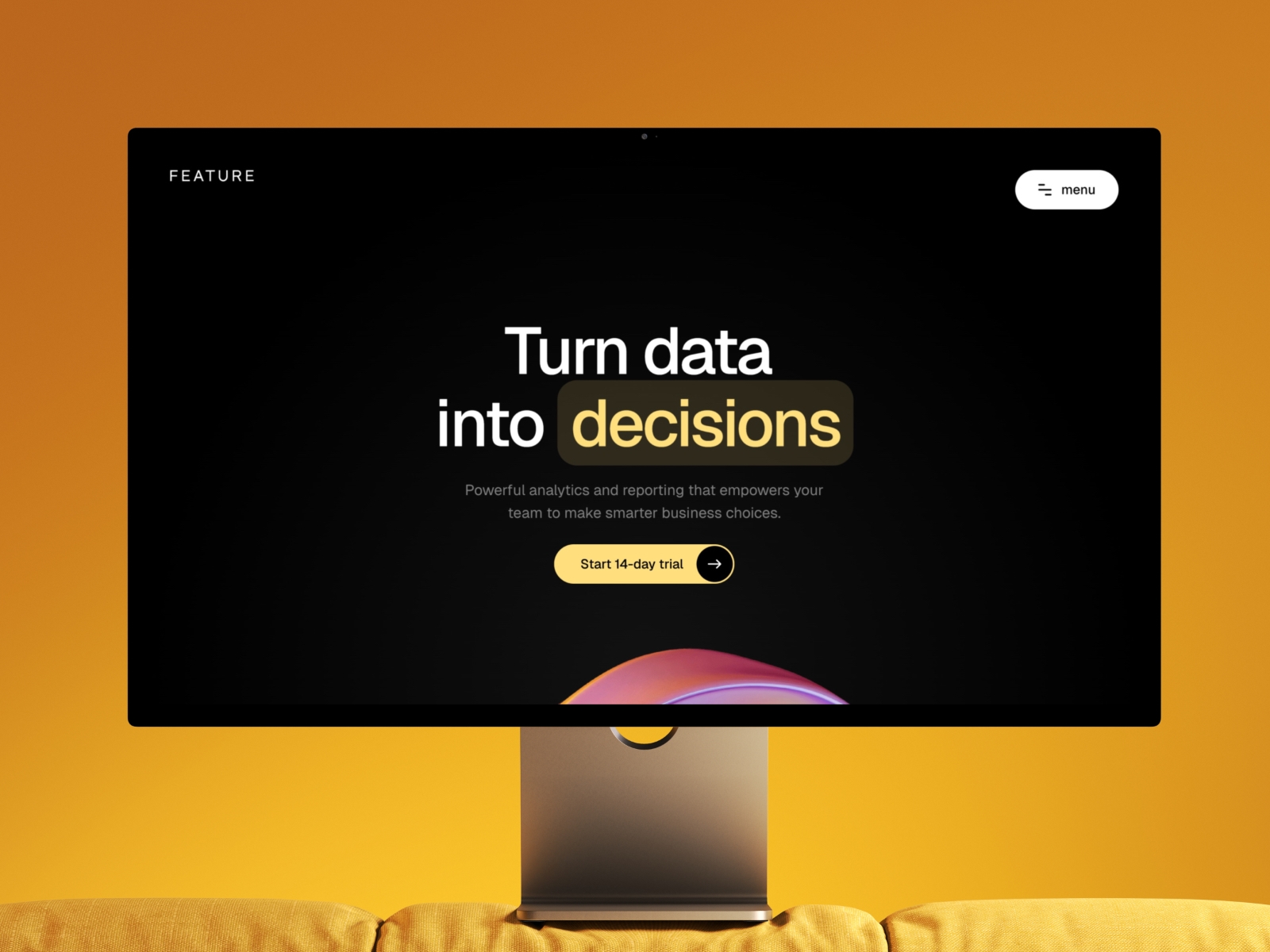 Screenshot of Feature website