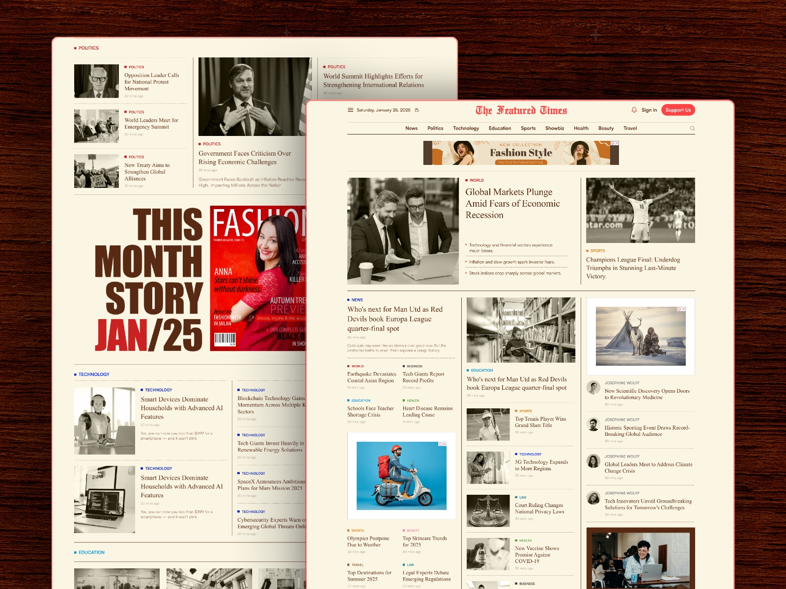Screenshot of Featuredtime website