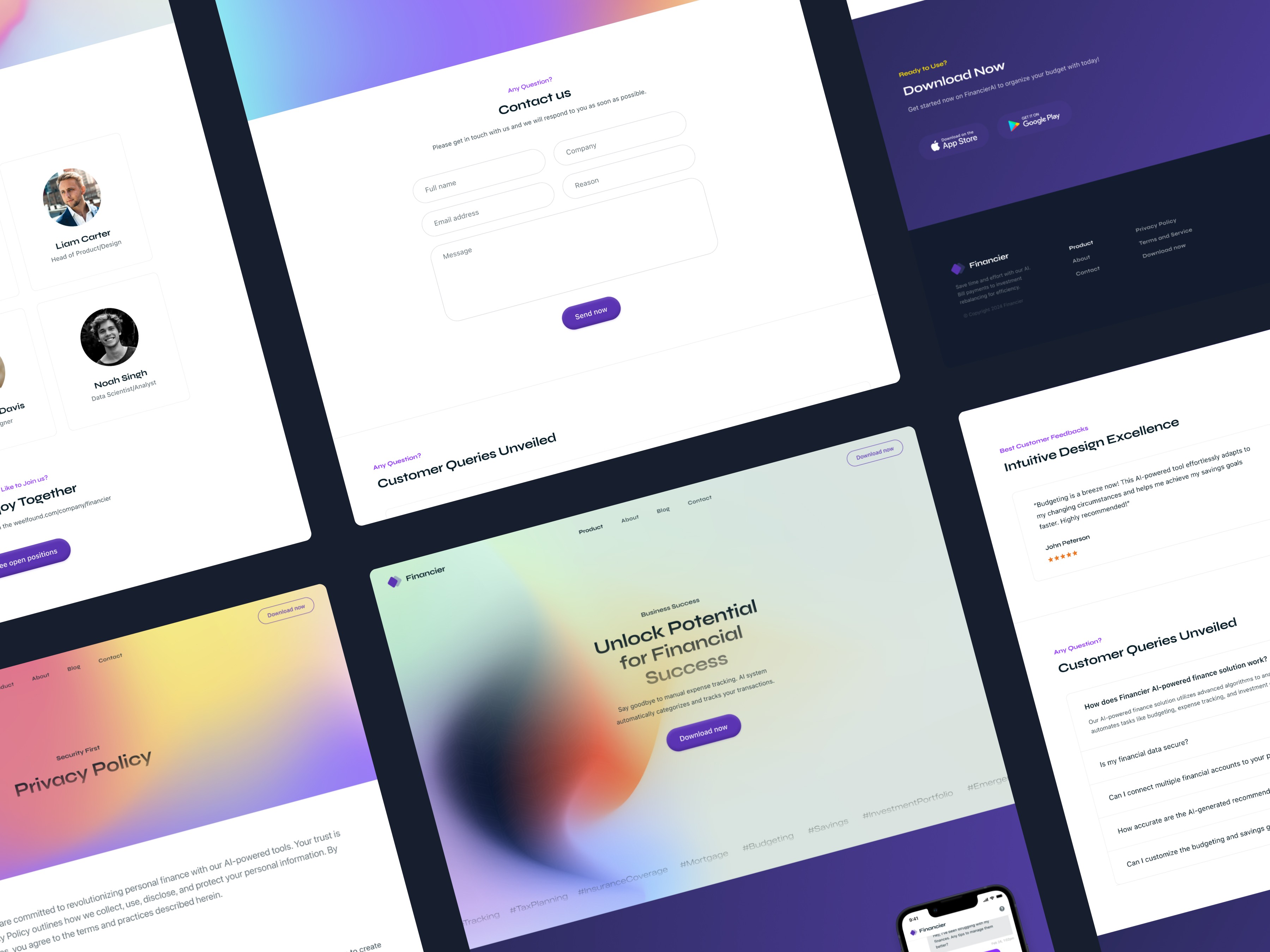 Screenshot of Financier futuristic design with ai launchpad pro website