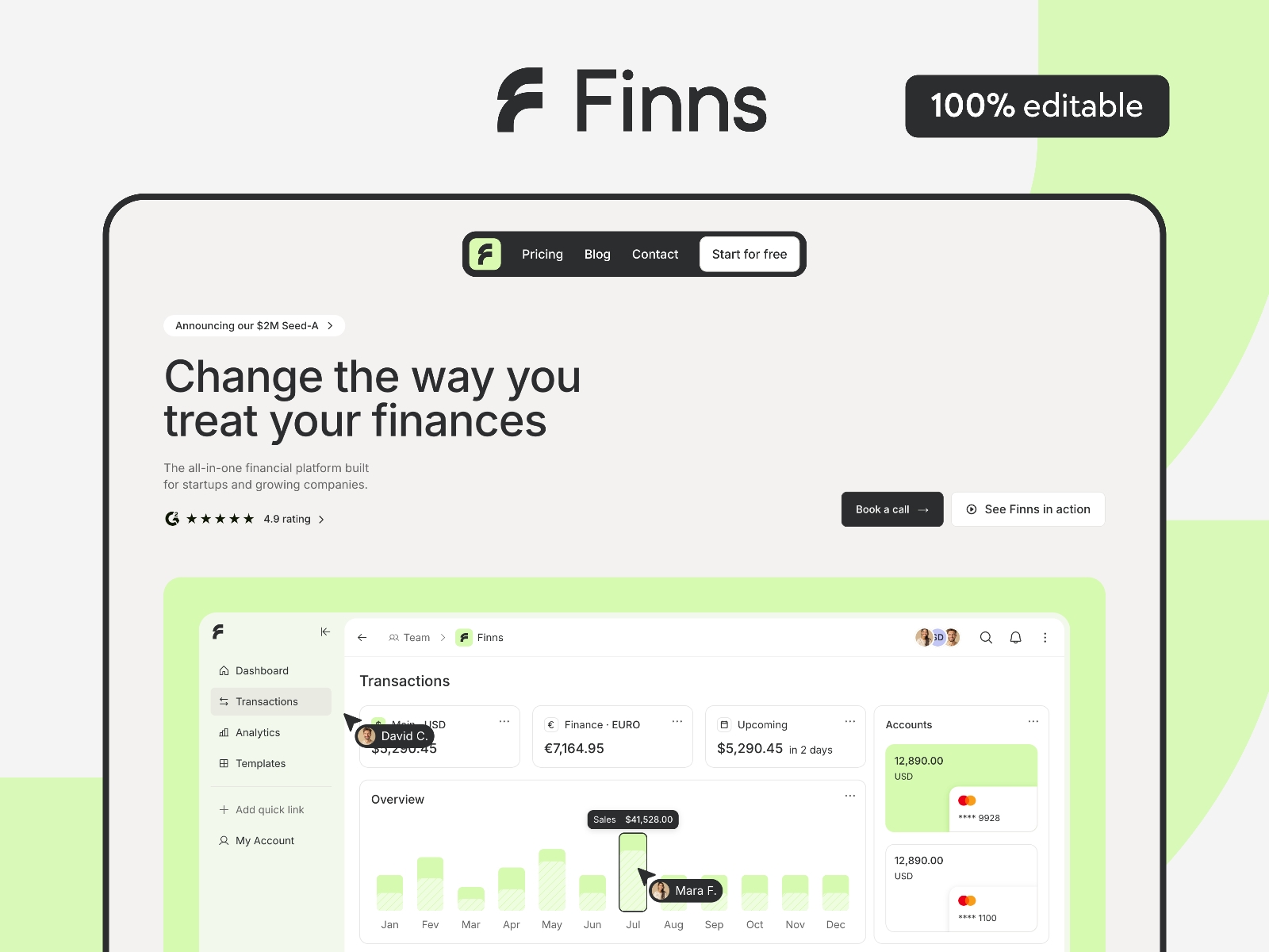 Screenshot of Finns website